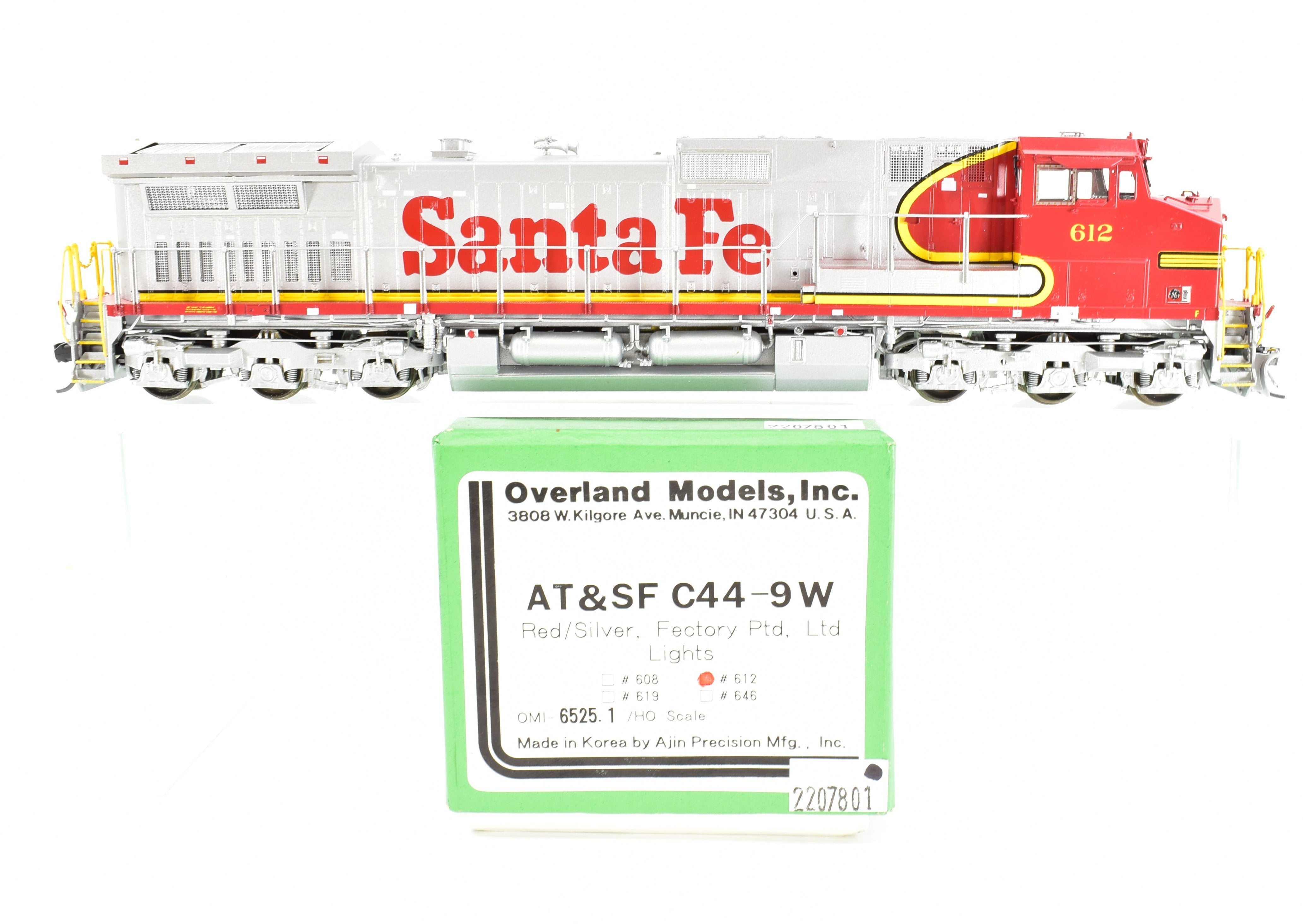 HO Scale Brass Locomotive - Overland Models, Inc. ATSF - Santa Fe GE C44 - 9W FP No. 612, High - Quality Model Train for Enthusiasts