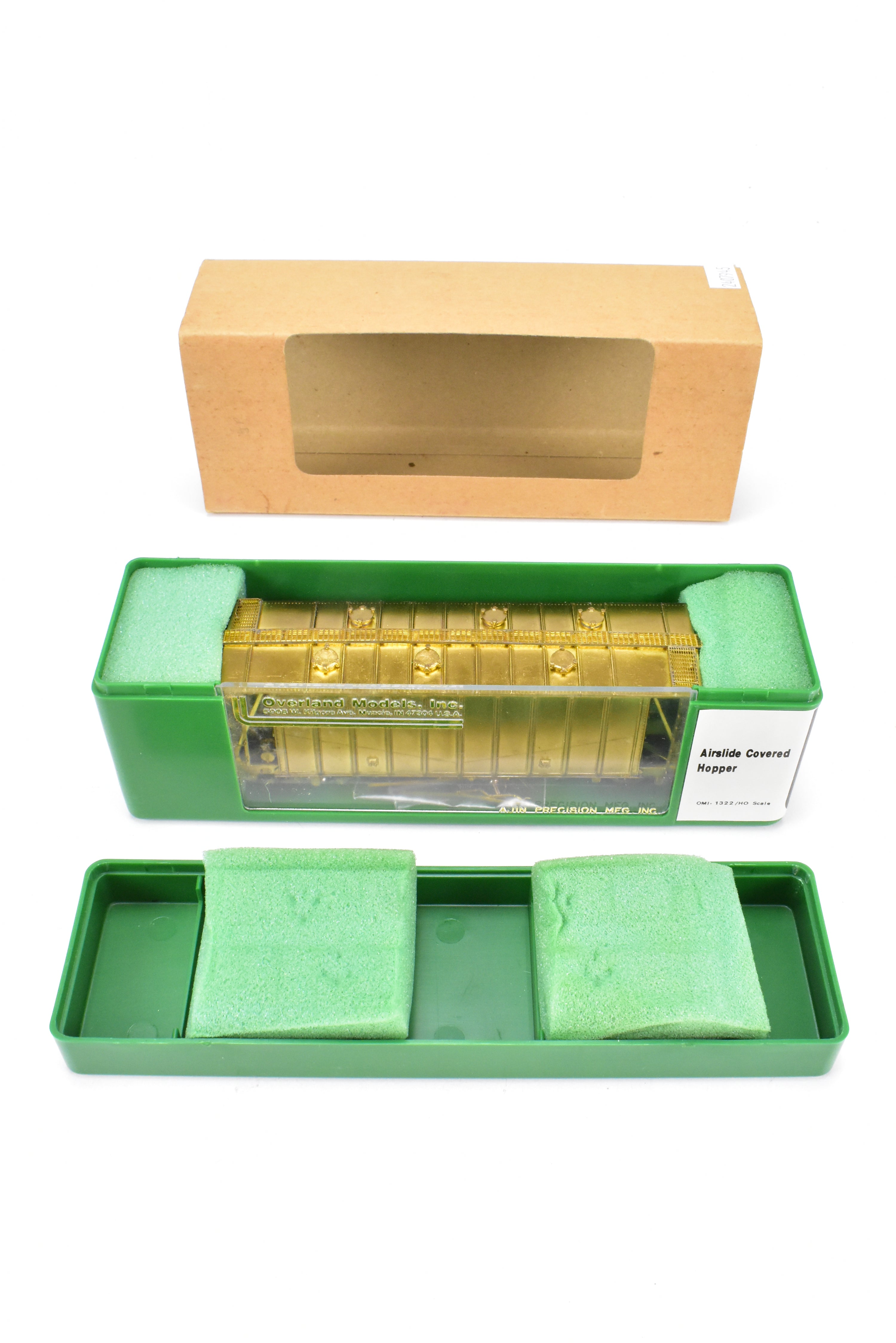 HO Scale Brass Airslide Covered Hopper Models by Overland Models, Inc. for Various Railroad Roads