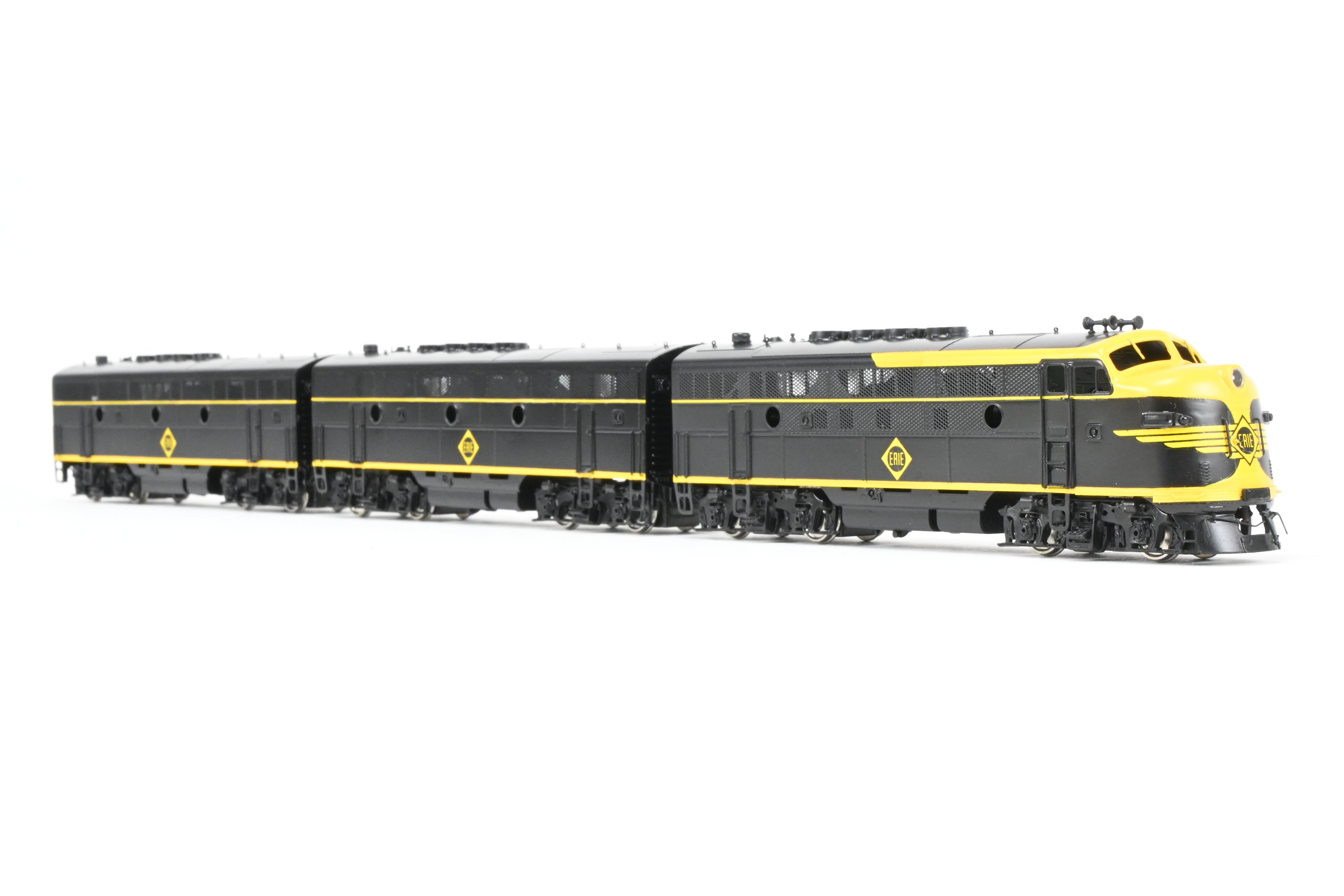 HO Scale Brass Erie Railroad EMD F3A/F3B/F3A 1500 HP Phase II/III FP Set by Oriental Limited