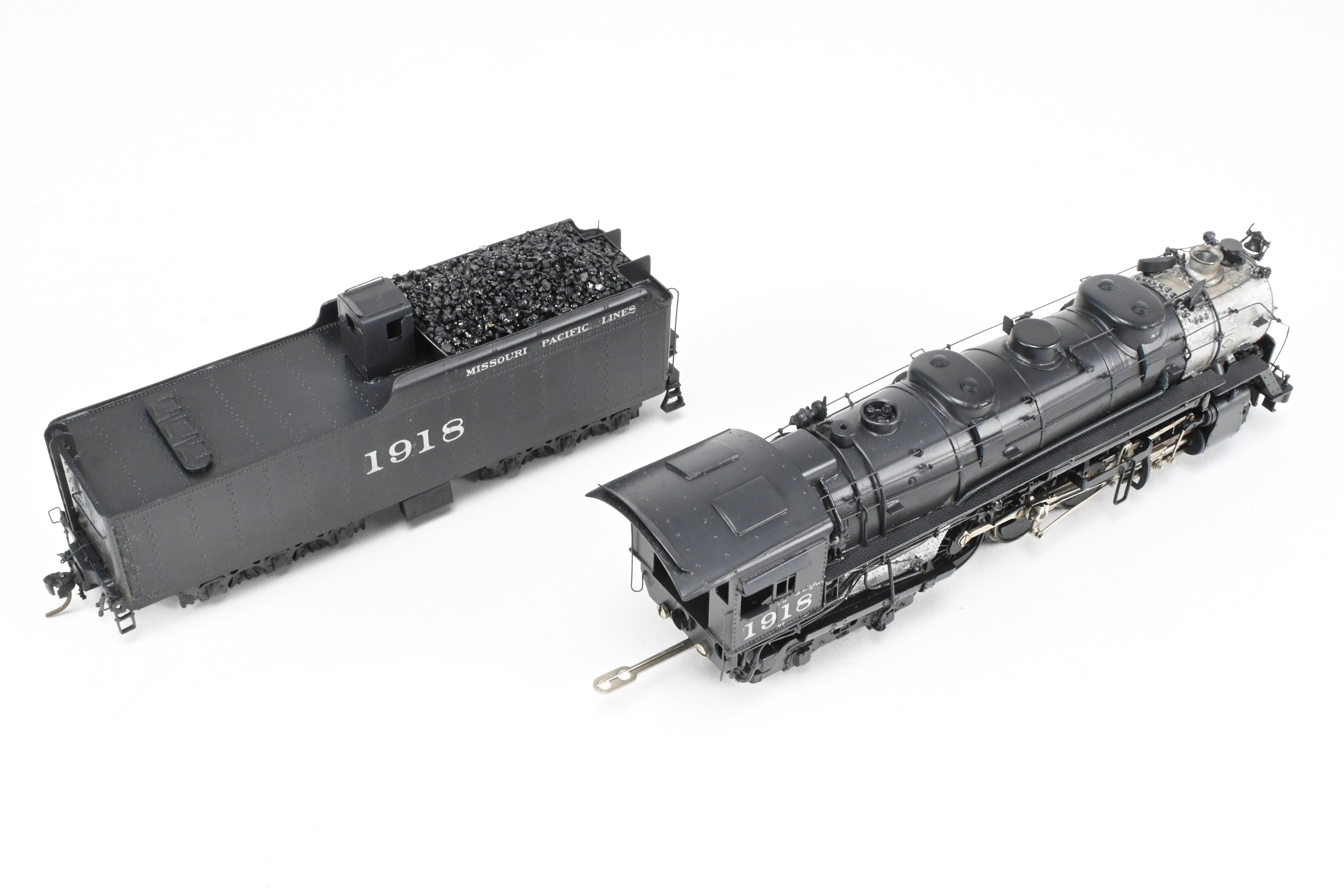Exquisite HO Scale Brass Custom-Made Joe G. Collias Scratch Built Missouri Pacific Berkshire 2-8-4 Locomotive Model No. 1918, a One-of-a-Kind Collector's Item from 1918