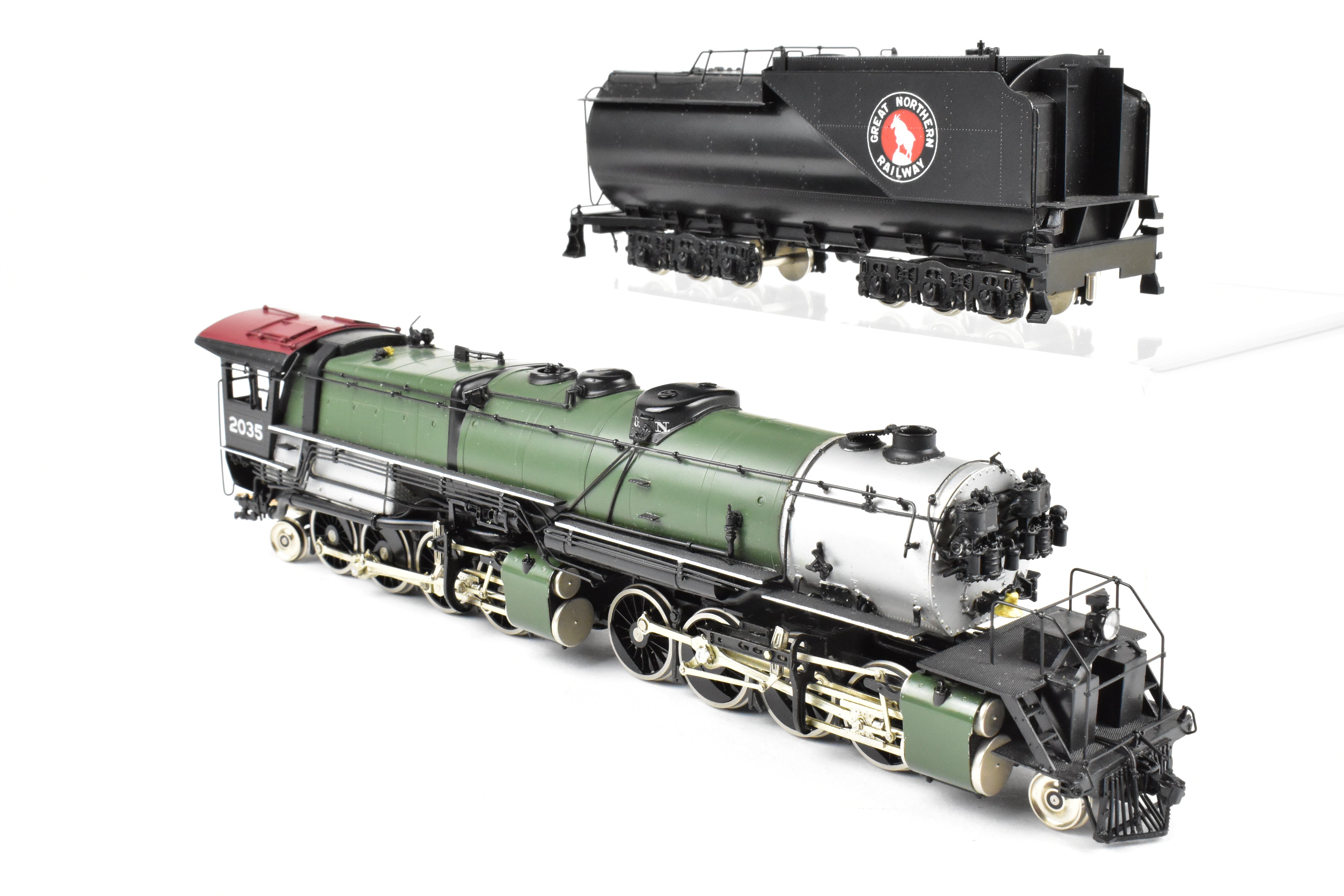 HO Scale Brass Model Train - Oriental Limited GN - Great Northern R - 1 2 - 8 - 8 - 2 Open Cab Version in Glacier Park Scheme No. 2035