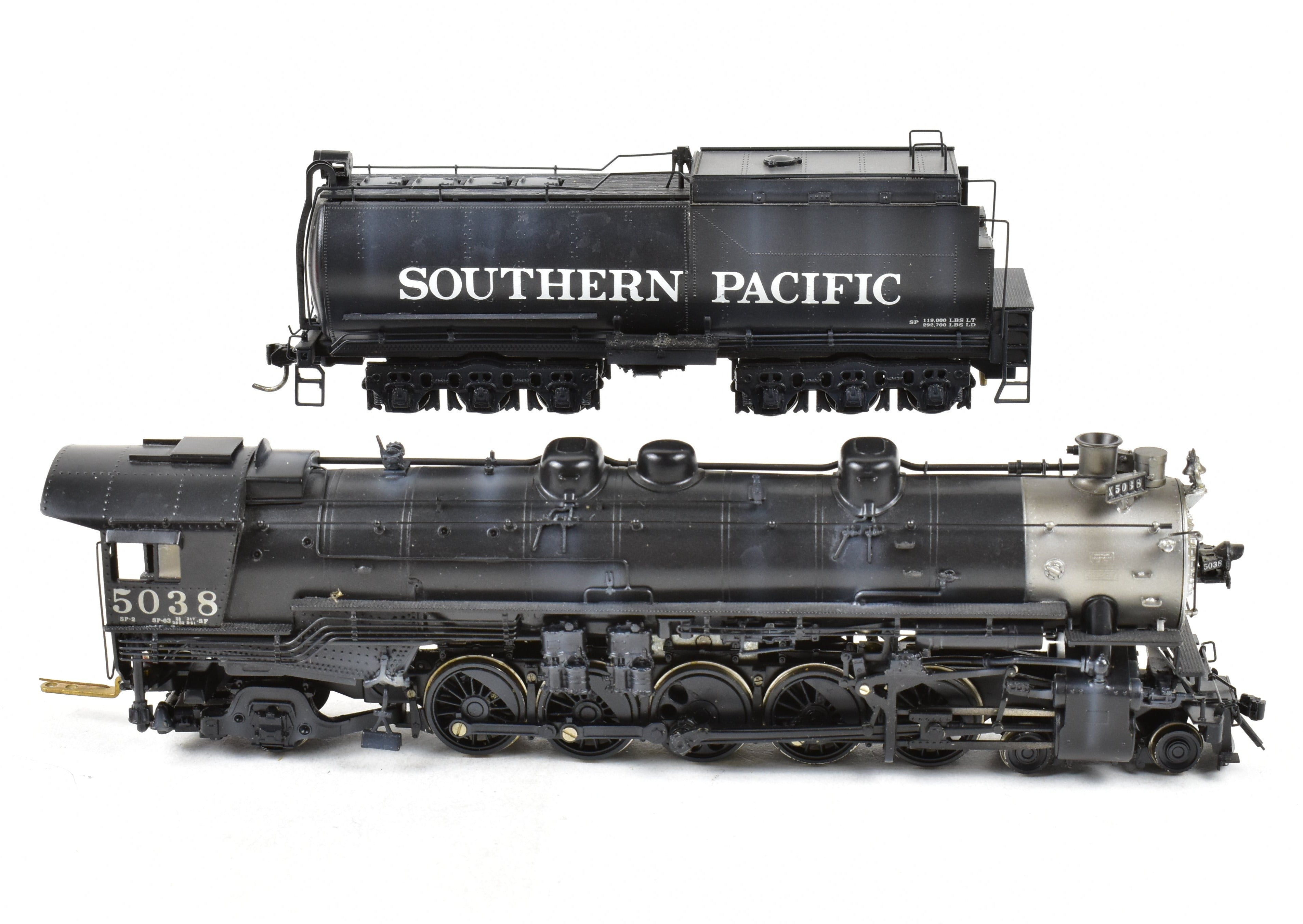 HO Scale Brass Model Train - Westside Model Co. Southern Pacific 4-10-2 Custom Painted and Lightly Weathered Locomotive Model