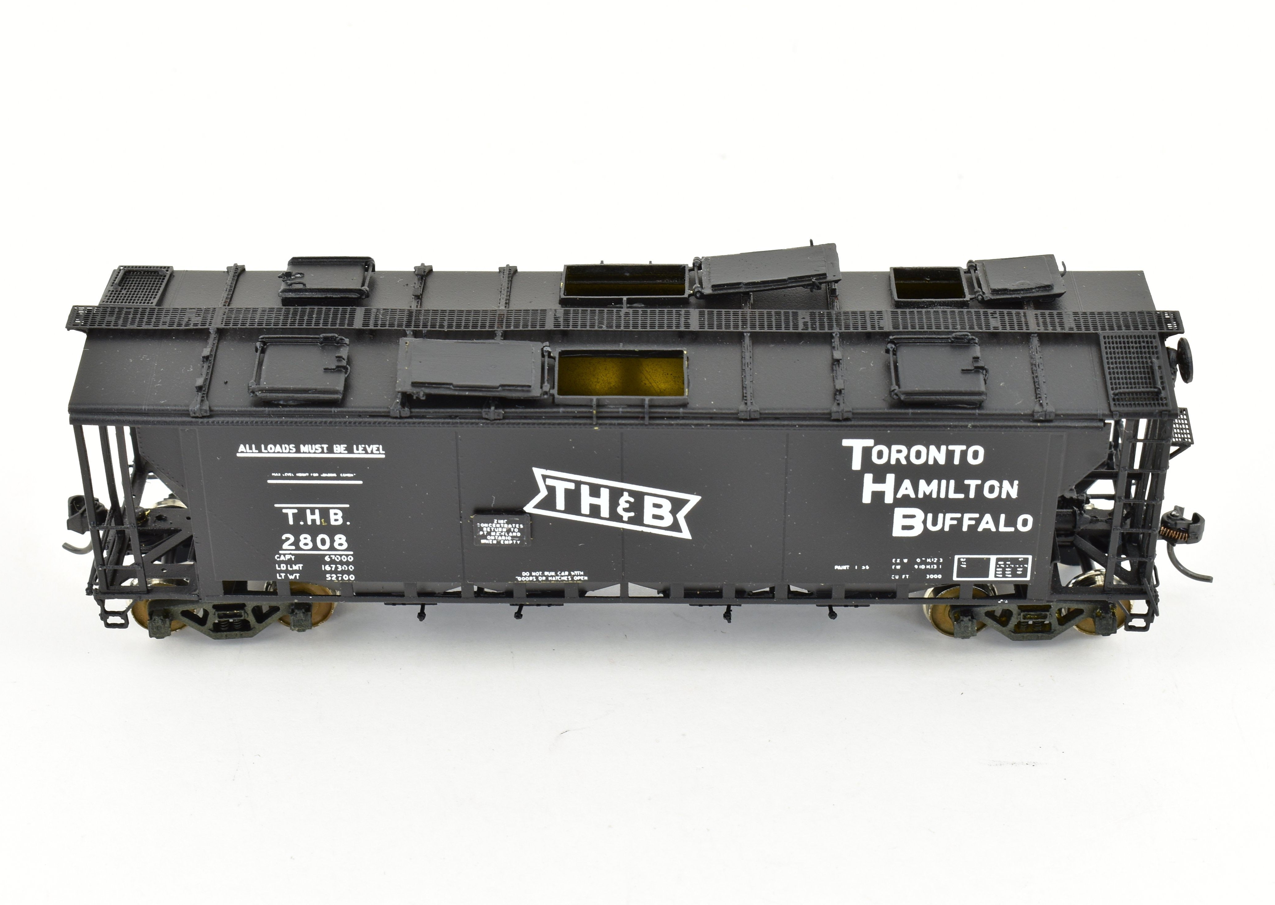 OMI HO Brass Custom Painted TH&B - CN Slab Side Covered Hopper Model