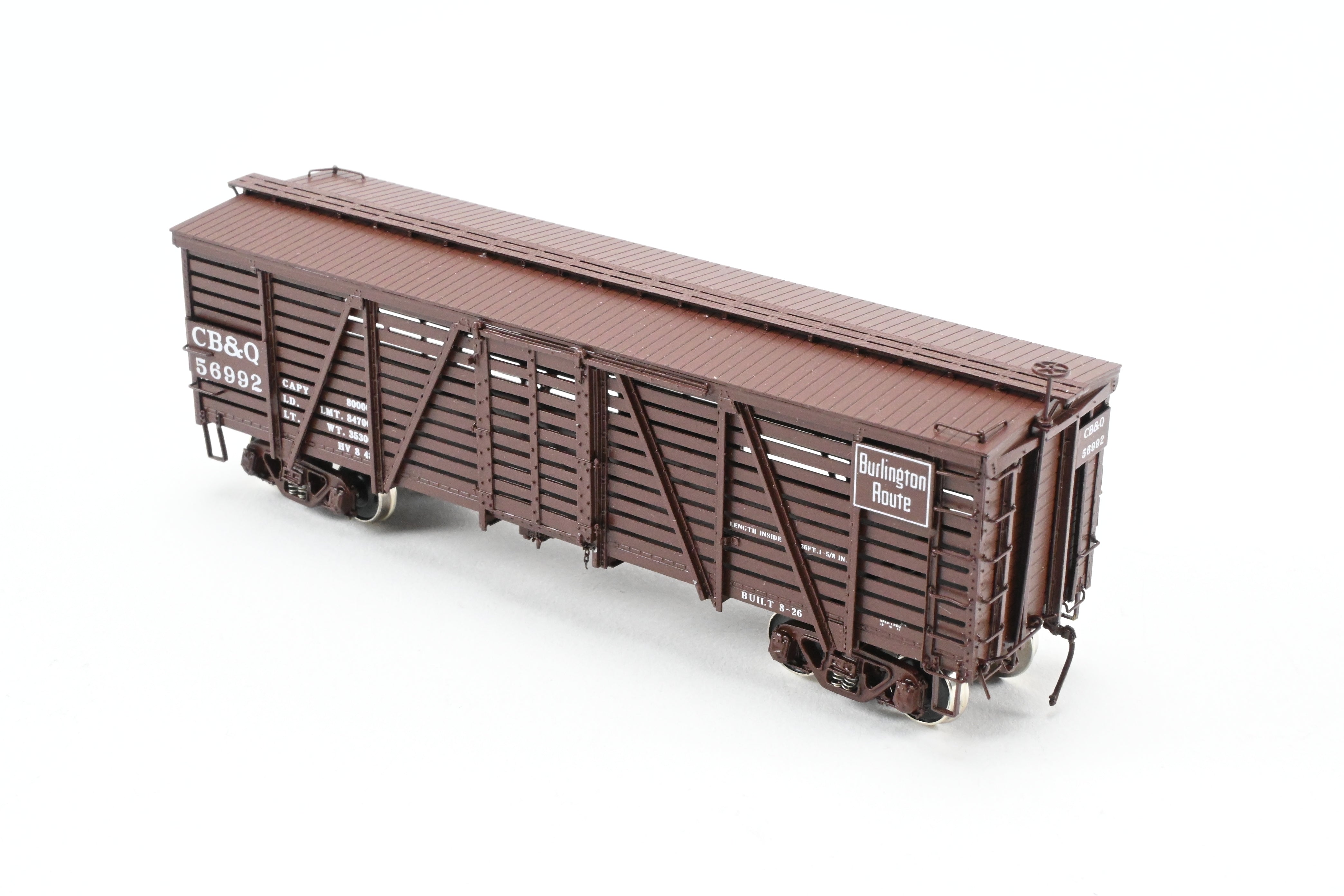 HO Scale Brass Challenger Imports CIL CB&Q - Burlington Route Class SM - 18 36 - Foot Stock Car Freight Product No. 56992