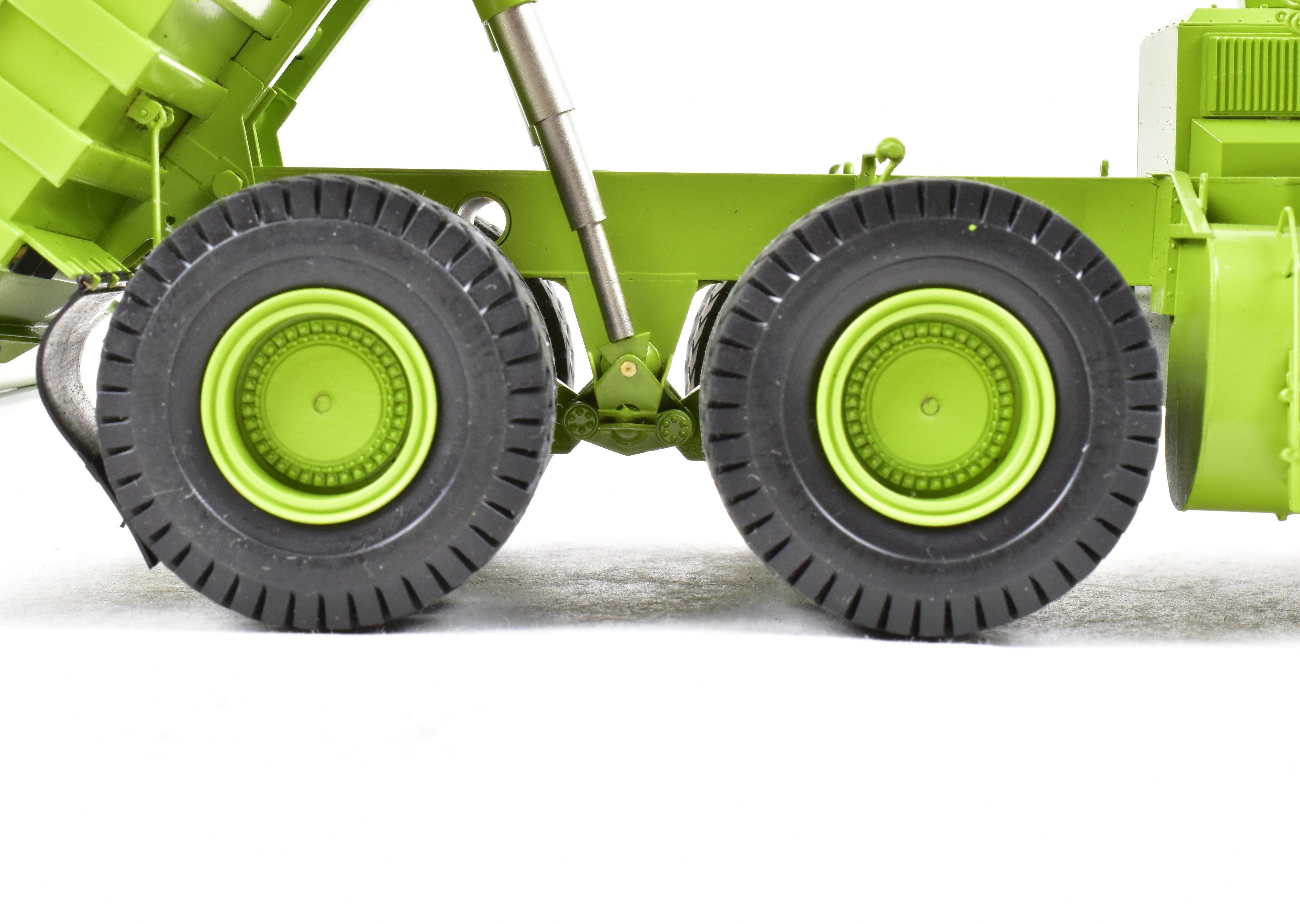 High - Quality HO Scale Brass Construction EMD Models Terex Titan 33 - 19 Hauler in Factory - Painted FP Green, A Rare and Sought - After Collectible Model