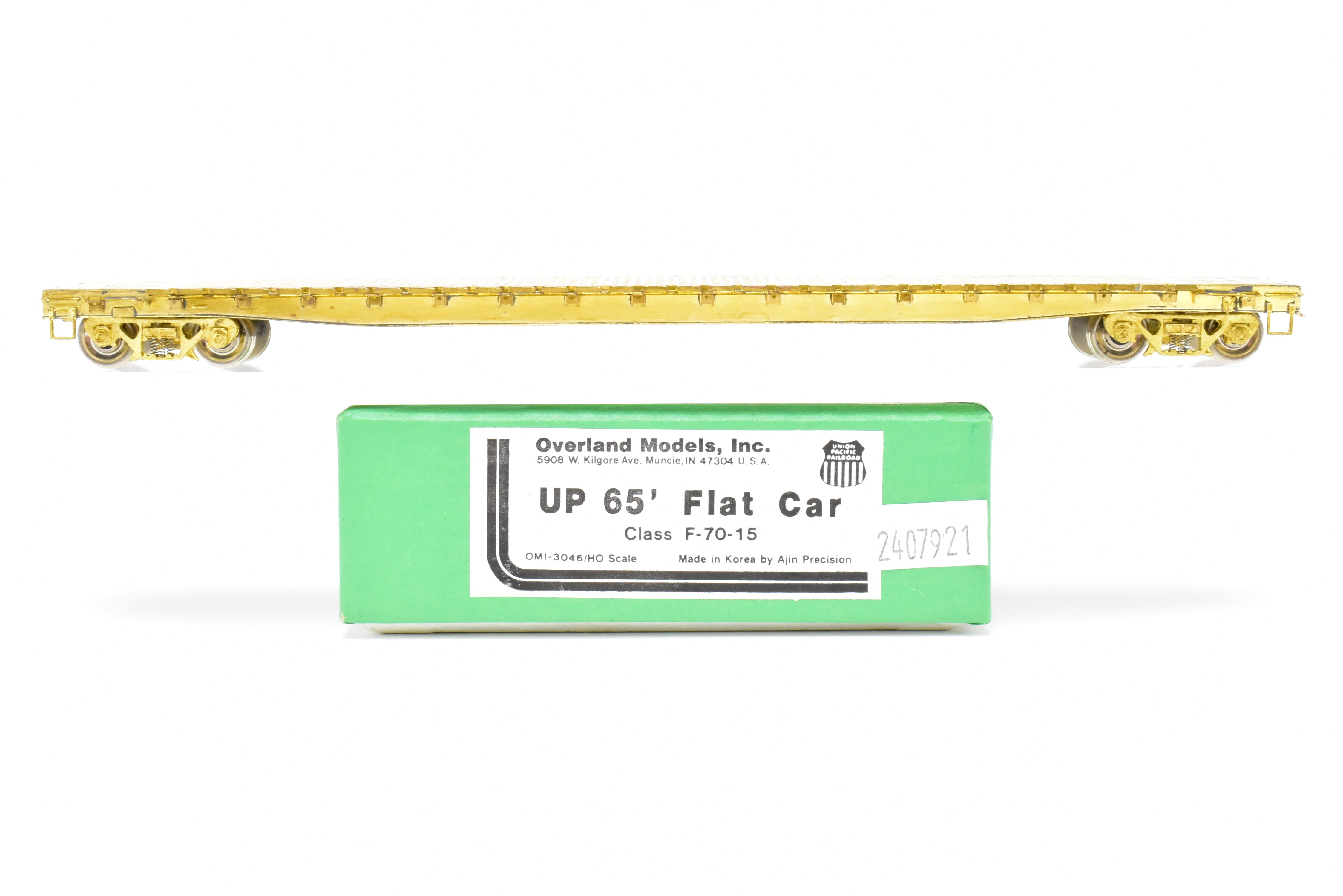 HO Brass OMI UP Union Pacific F-70-15 65' Like-New Flat Car