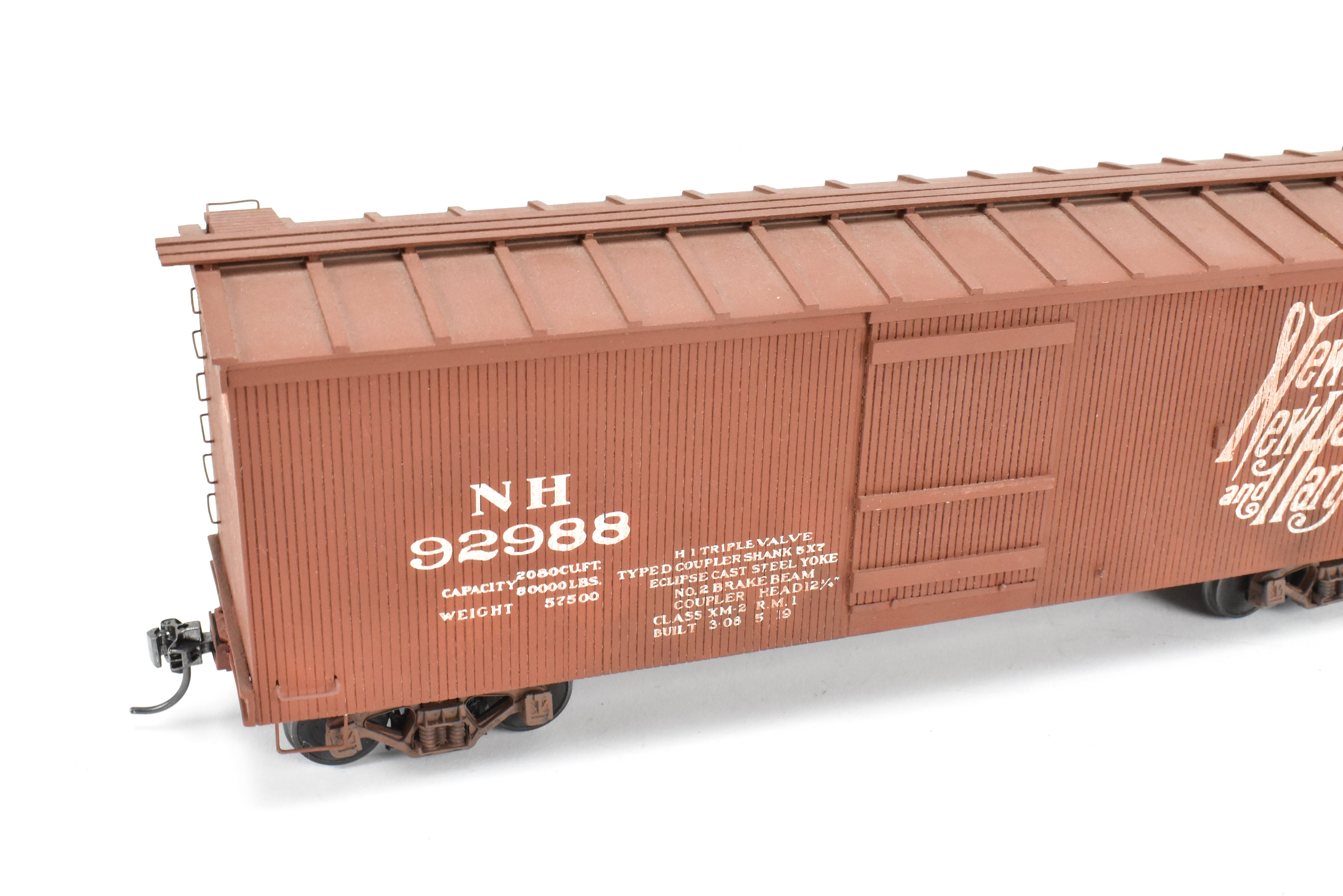 O Scale Metal and Wood Mainline Models New Haven 36-Foot Wood Boxcar with Custom Paint and Assembly