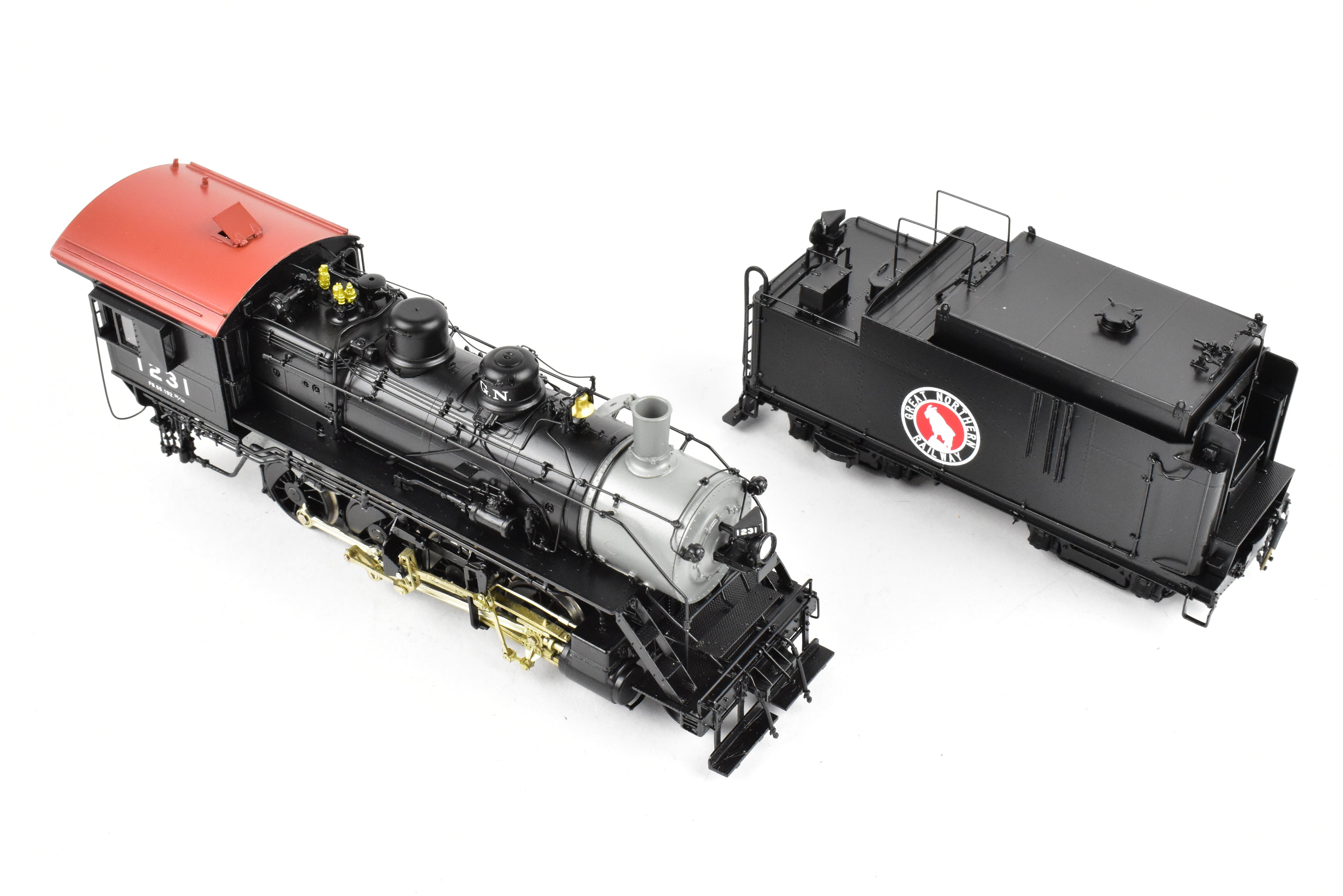 HO Brass GN - Great Northern F-8 2-8-0 FP Black Oil-Fired No. 1231 Model