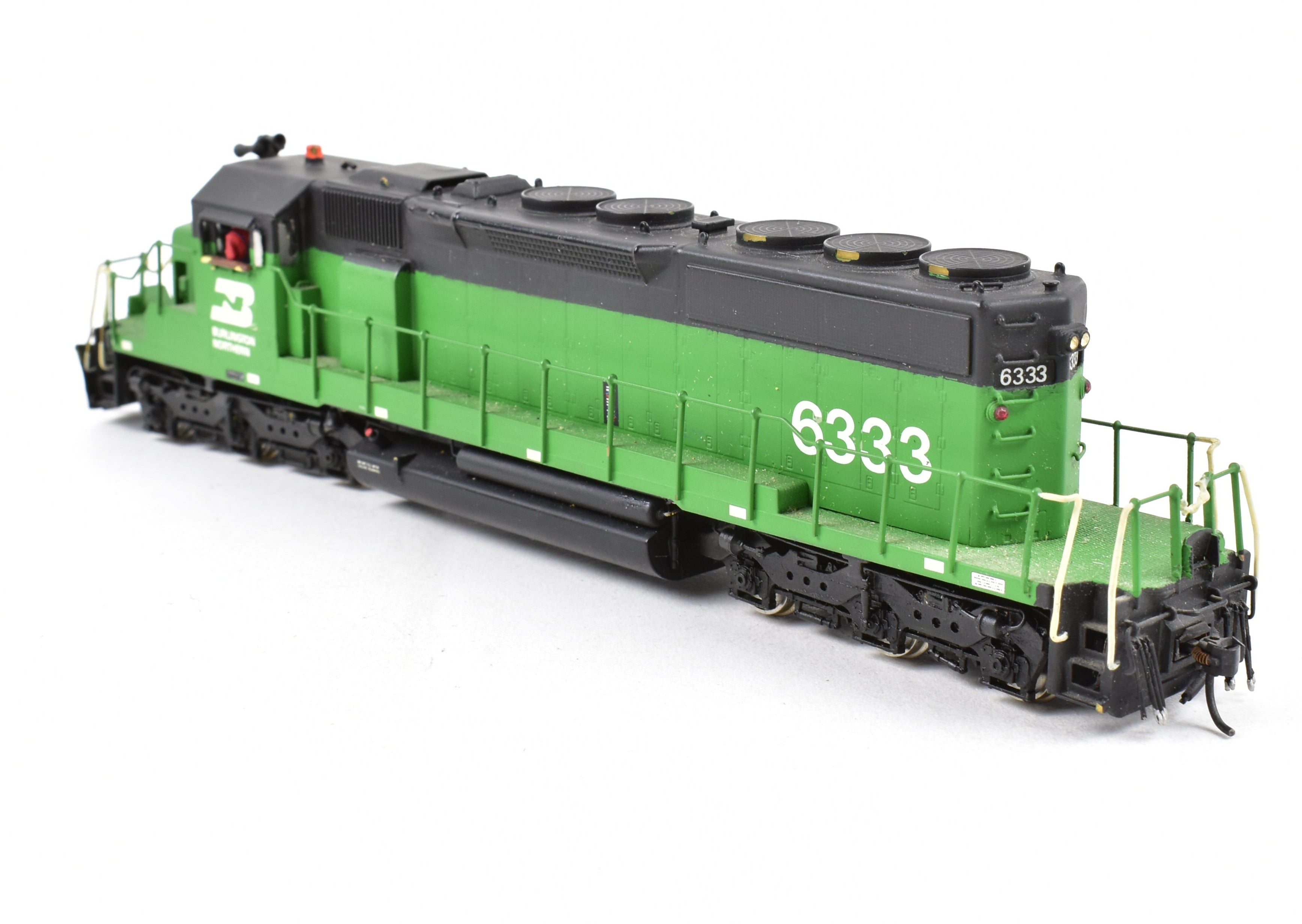 HO Scale Brass Alco Models Burlington Northern EMD SD40 - 2 Diesel Locomotive with Custom Painting and Incorrect Packaging Box