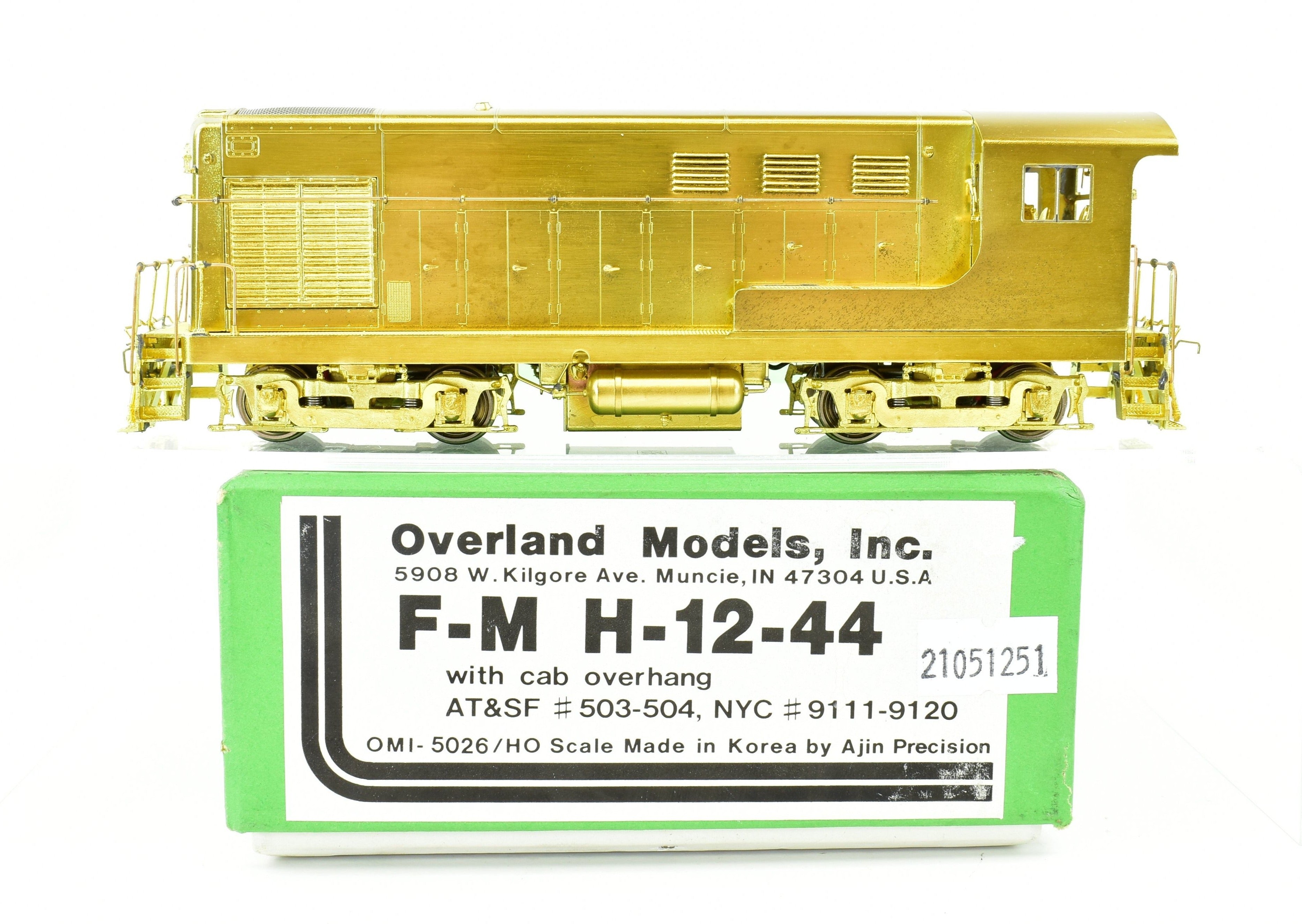 HO Scale Brass Model Train - Overland Models Inc. ATSF/NYC - Santa Fe/New York Central Fairbanks Morse FM H - 12 - 44 Locomotive with Cab Overhang