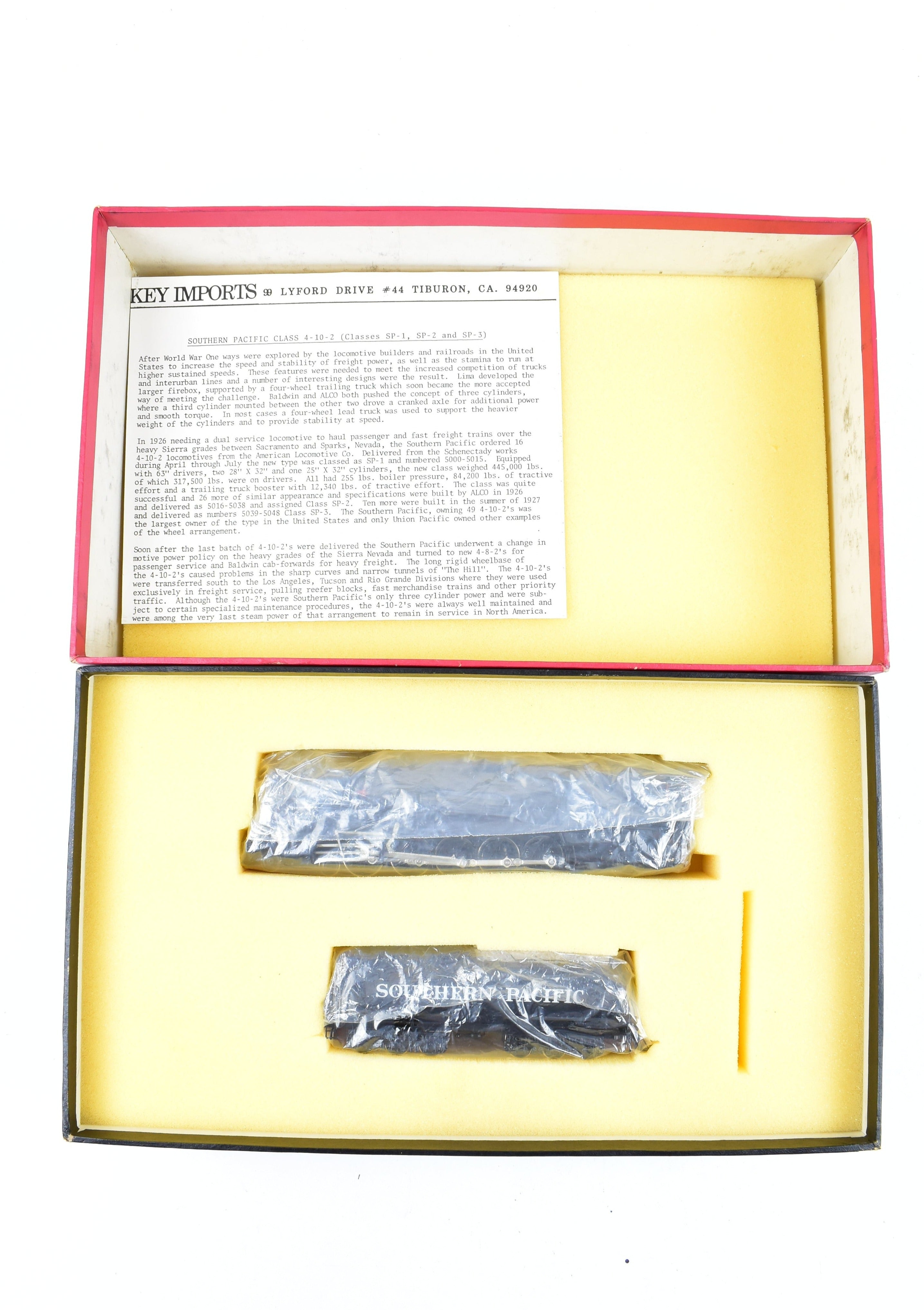 HO Scale Brass Southern Pacific Class SP - 2 4 - 10 - 2 1950s Pro - Painted Model by Key Imports