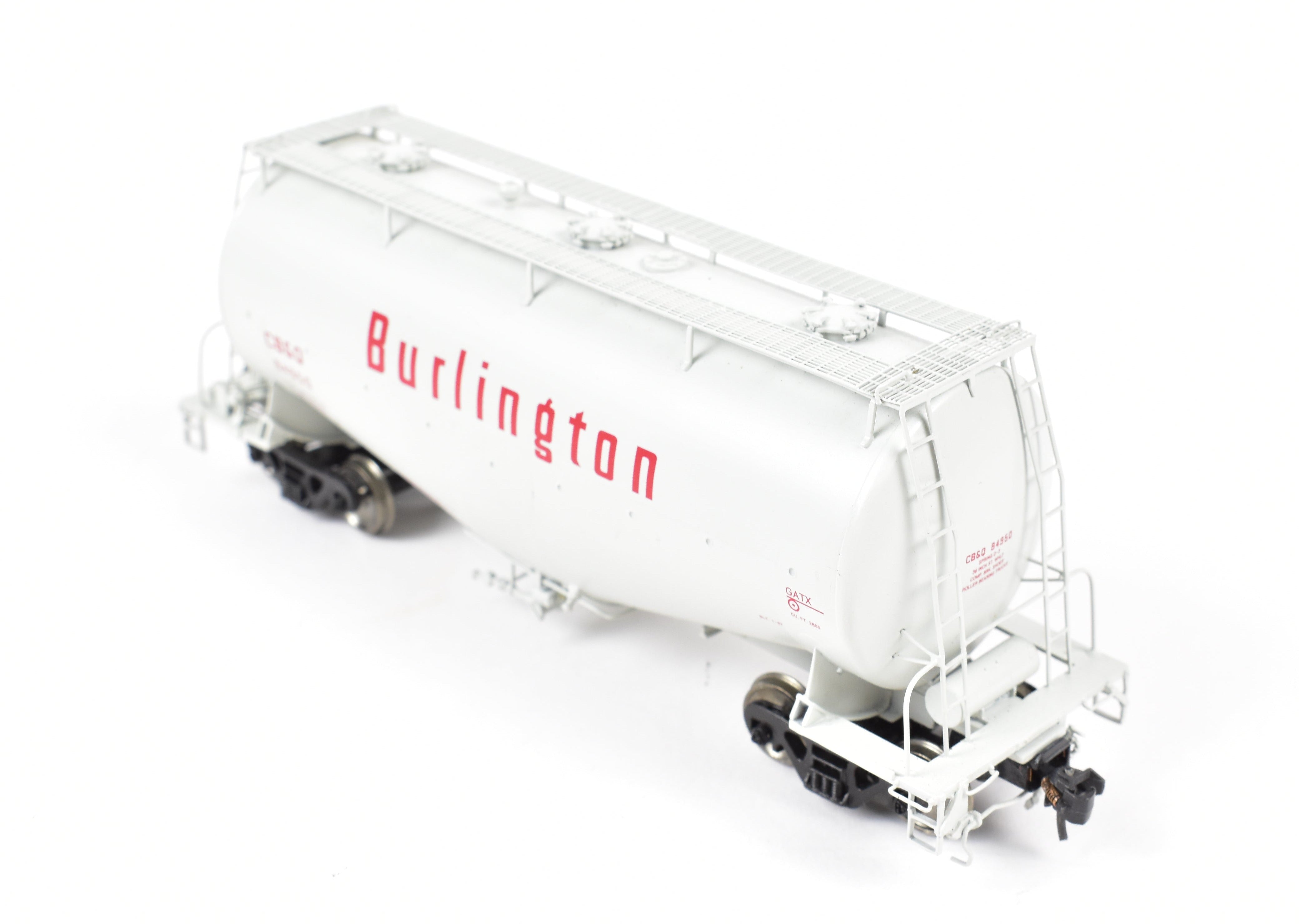 High - Quality HO Scale Brass Construction CON Railway Classics CB&Q - Burlington Route GATX Pressure Slide Whale Belly Cement Hopper Model FP CB&Q 84950