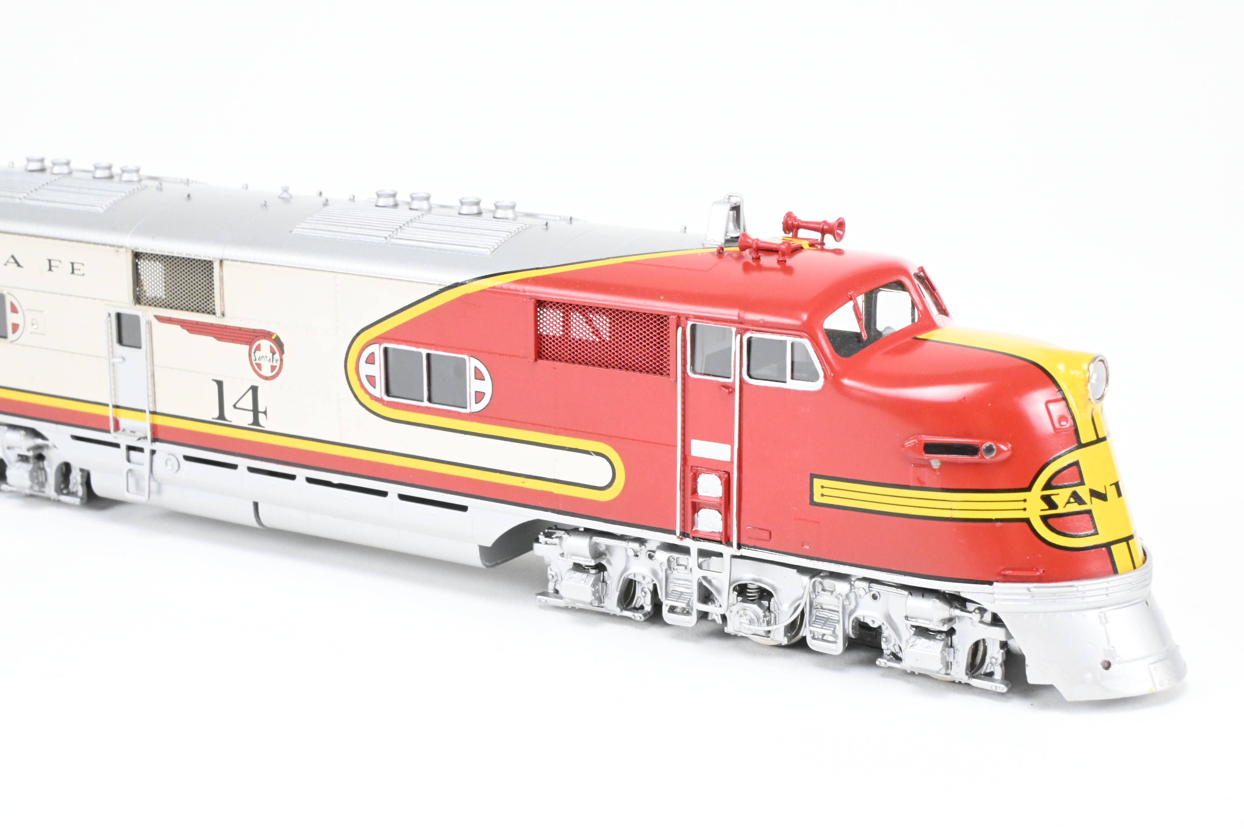 HO Scale Brass Conventional Cylinder - Challenger Imports ATSF - Santa Fe EMD E6 A/B Set with Plating and Painting, No. 14