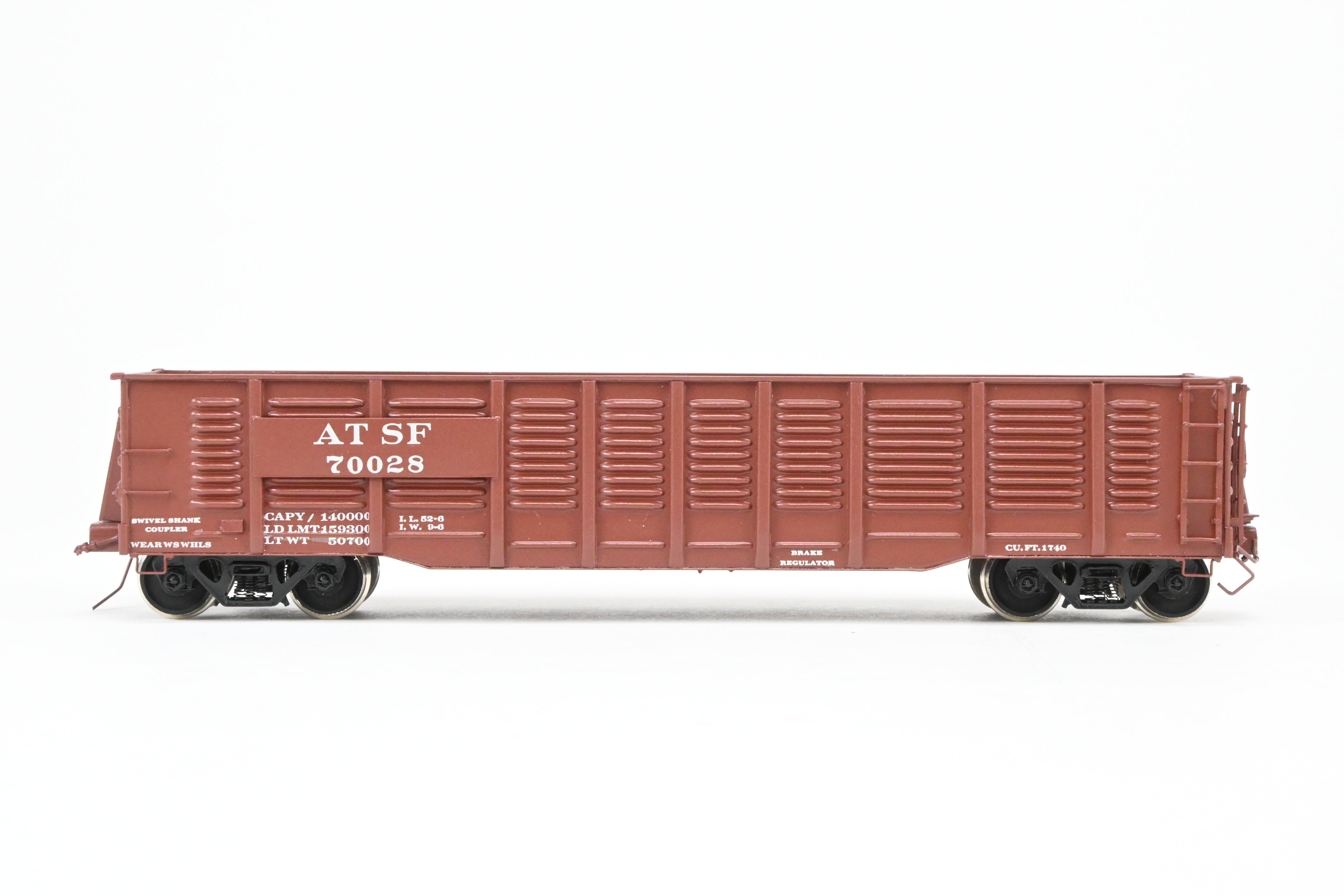 HO Brass OMI ATSF - Santa Fe 100 Ton Pro - Painted Gondola Model #70028