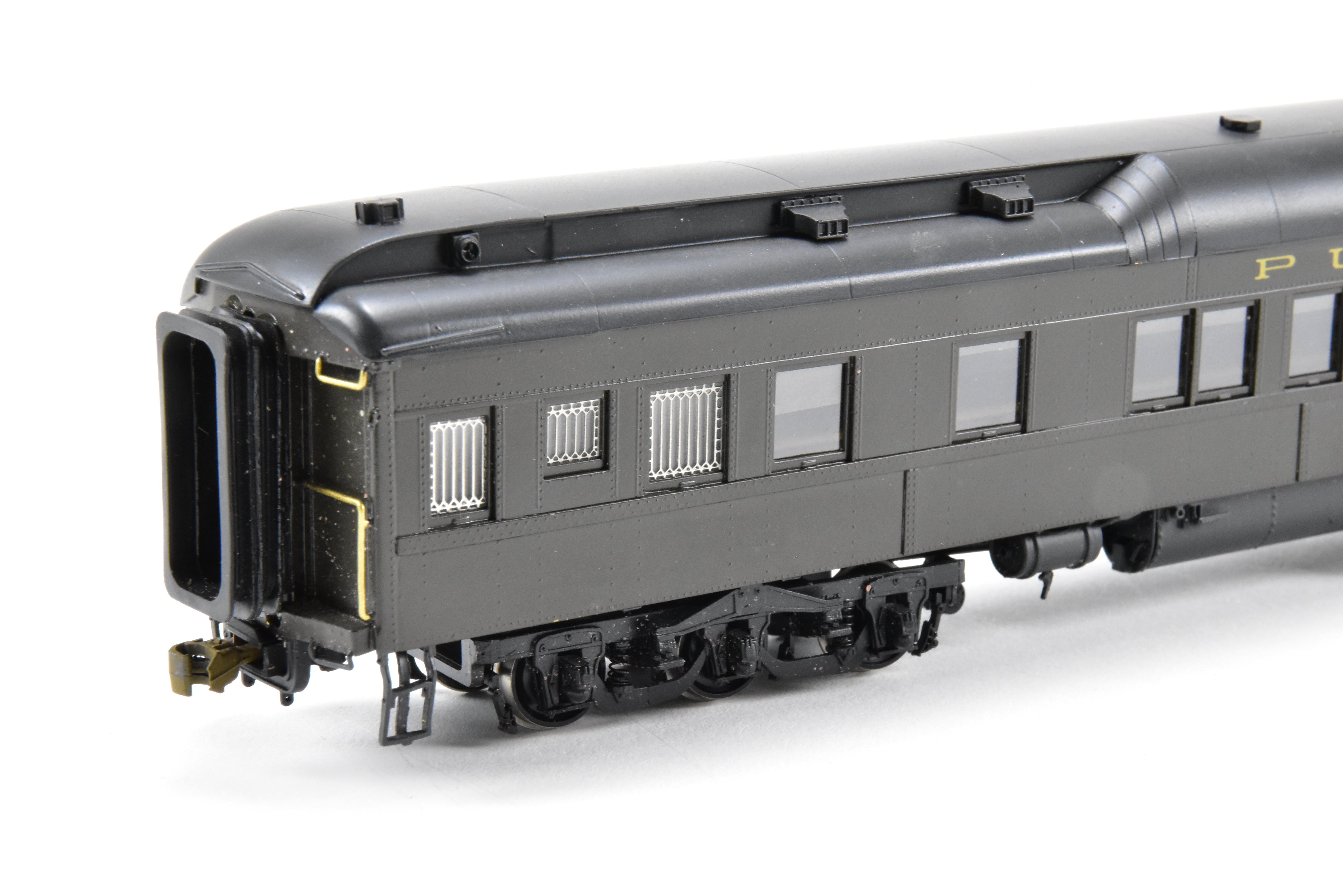 HO Scale Brass Precision Scale Co. (PSC) Pullman 80-Foot Sleeper Model with 10-1-2 Plan 4074 and Single Vestibule, Mechanically Air-Lettered 'Sam Houston'