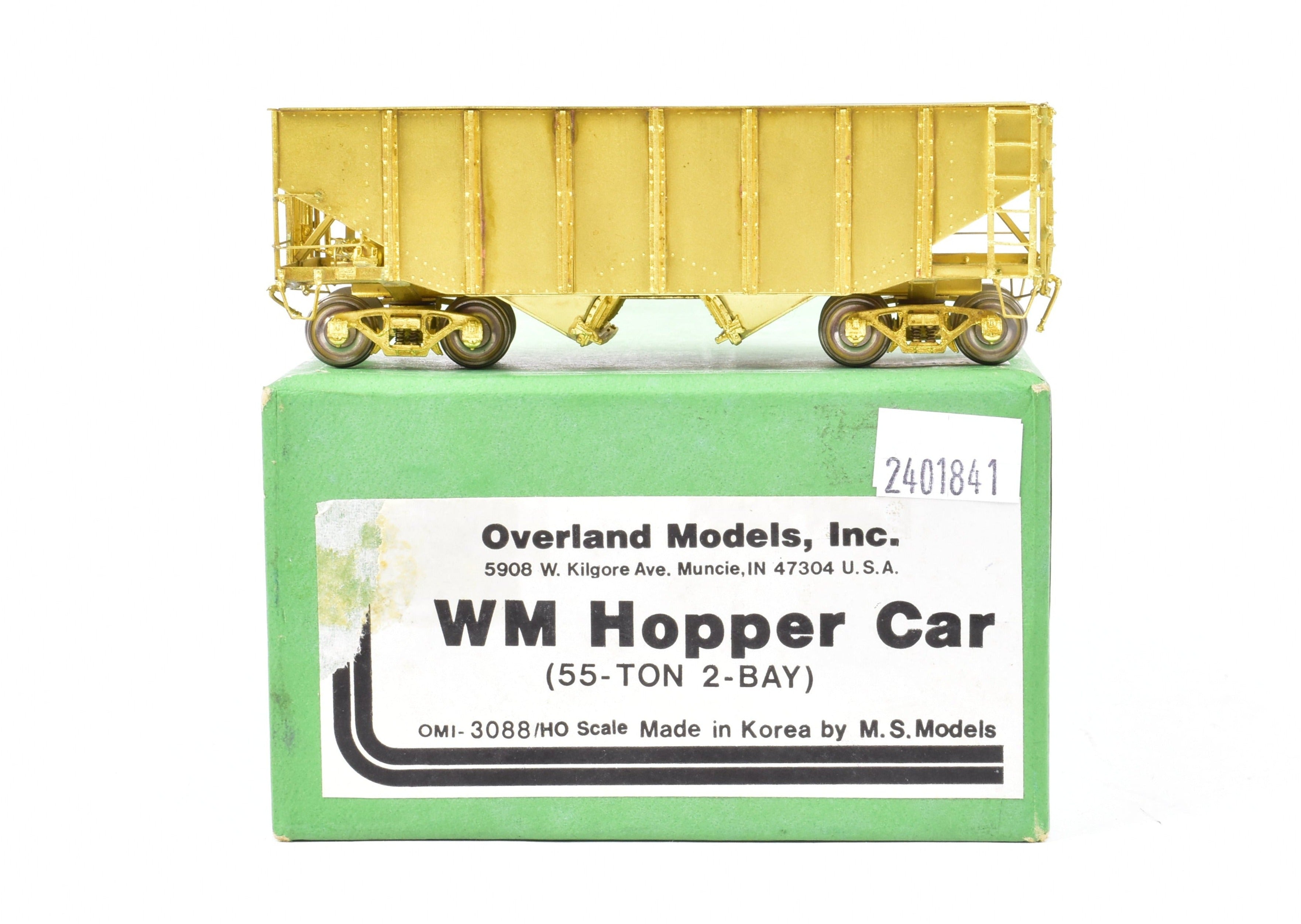 HO Scale Brass Western Maryland 55-Ton 2-Bay Hopper Car Model by Overland Models, Inc. (OMI)