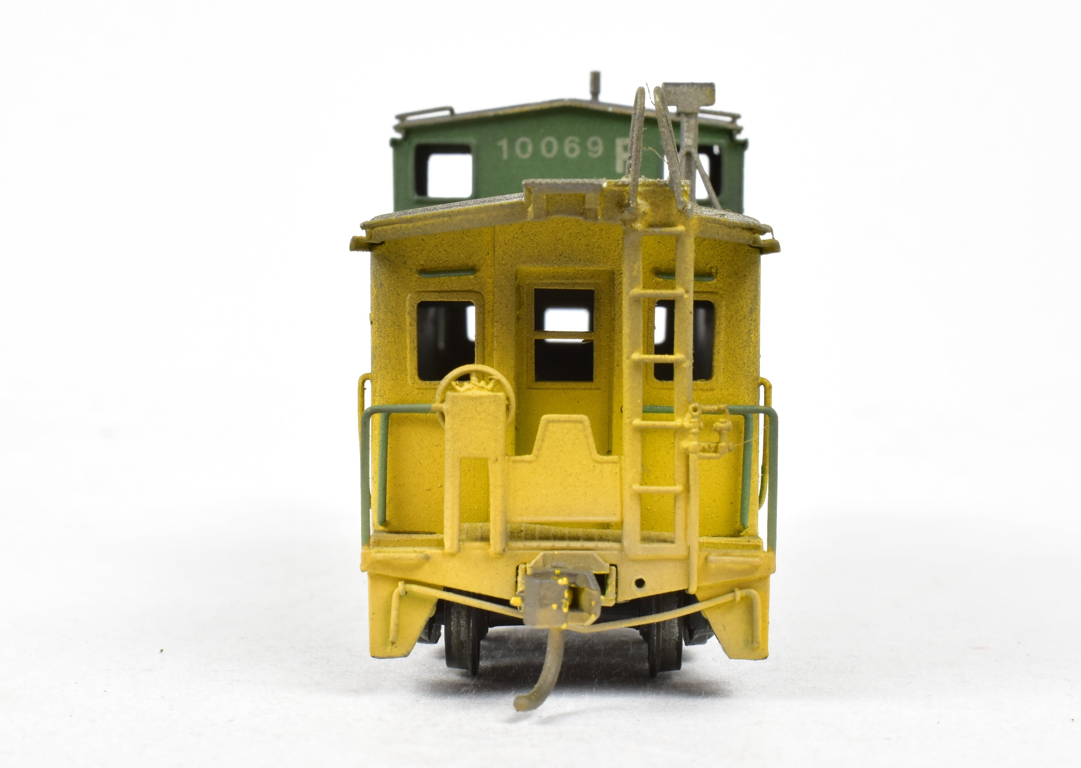 HO Scale Brass Oriental Limited Burlington Northern X Caboose X96 - 155 Class Model with Custom Painting and Weathering Effect