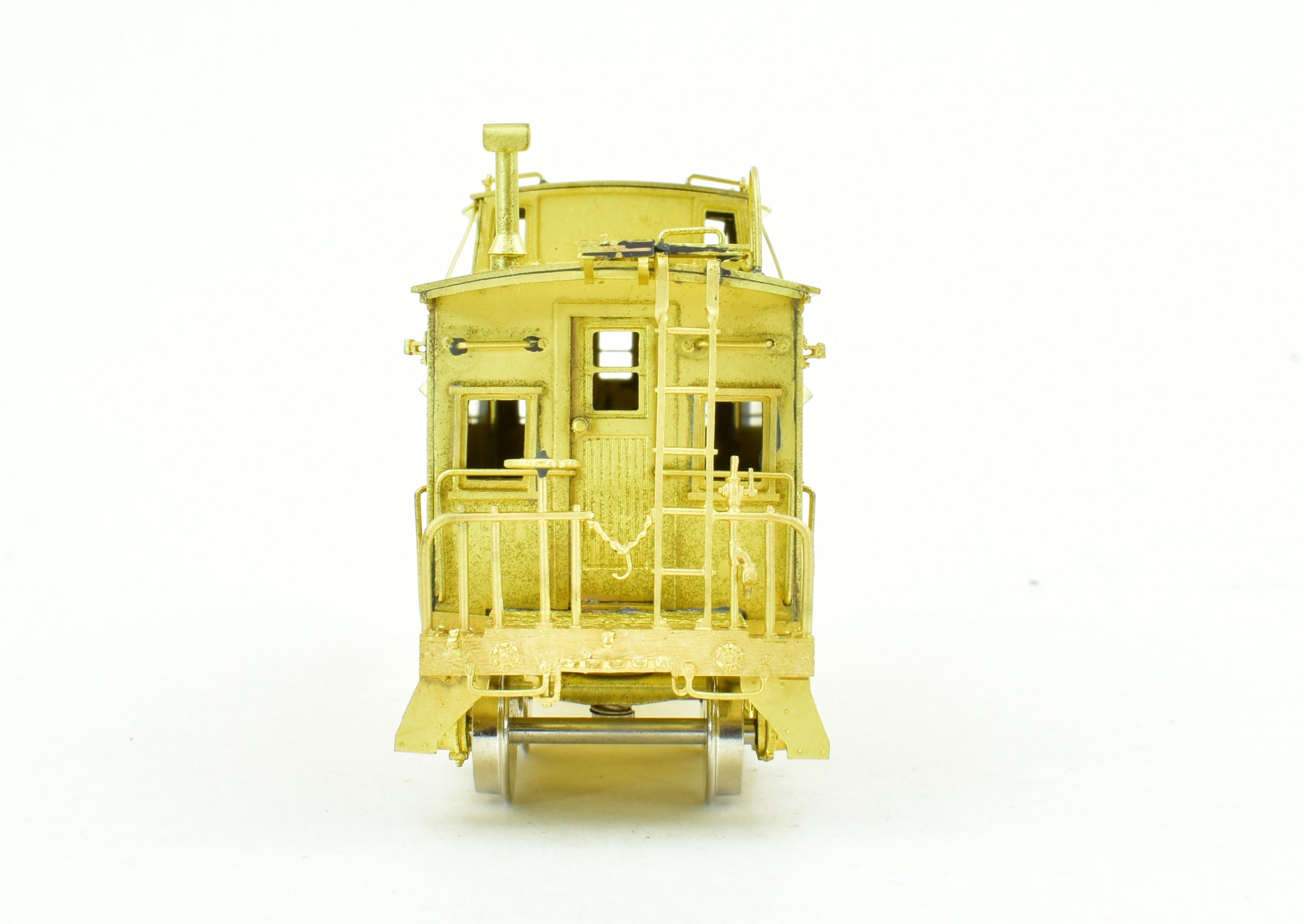 HO Scale Brass Model Train - Overland Models, Inc. (OMI) Central Railroad of New Jersey (CNJ) Plywood Caboose Equipped with Andrews Trucks