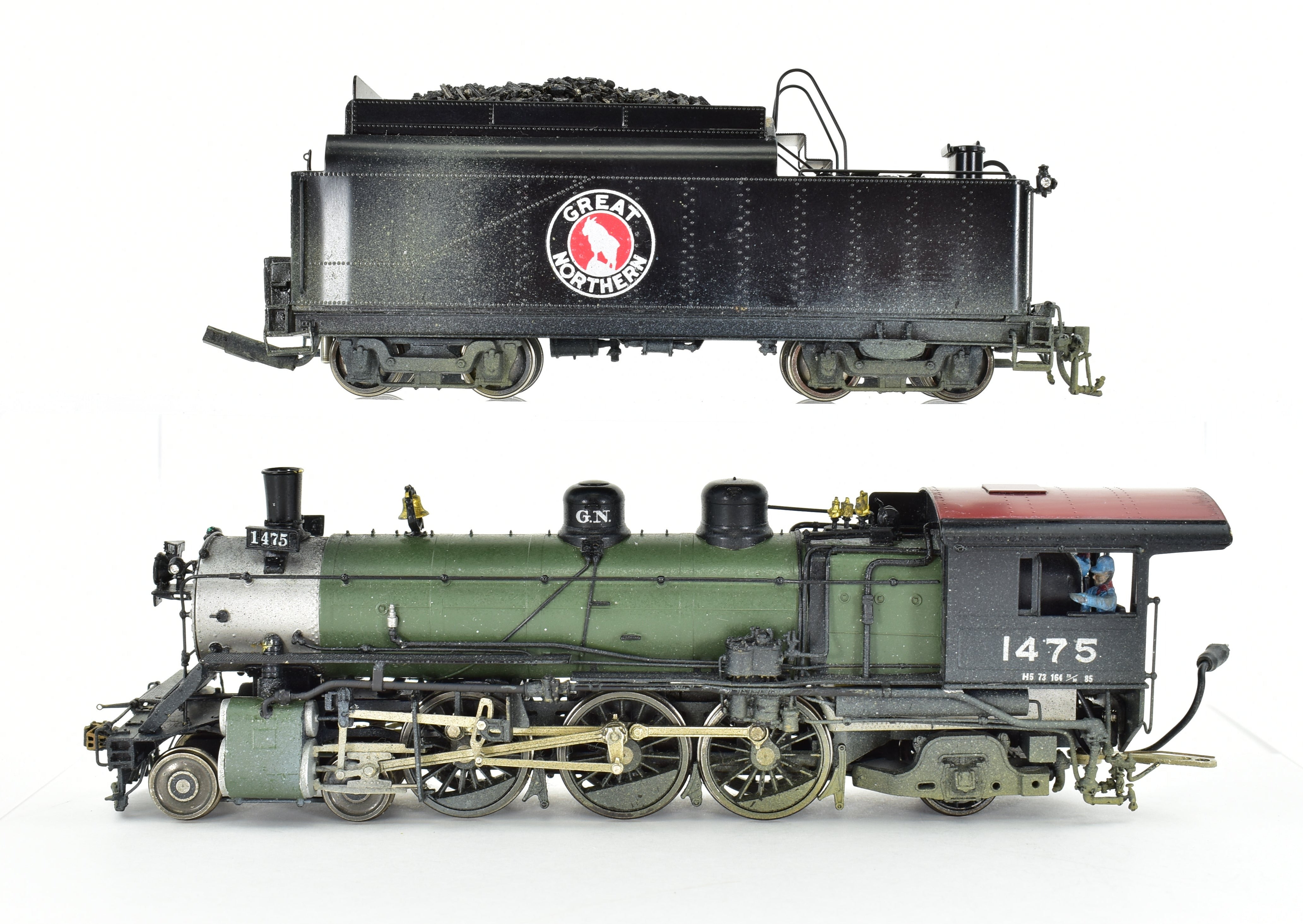 HO Scale Brass Oriental Limited Great Northern 4-6-2 Class H-6 Factory-Painted Model in Glacier Park Scheme, As-Is Condition