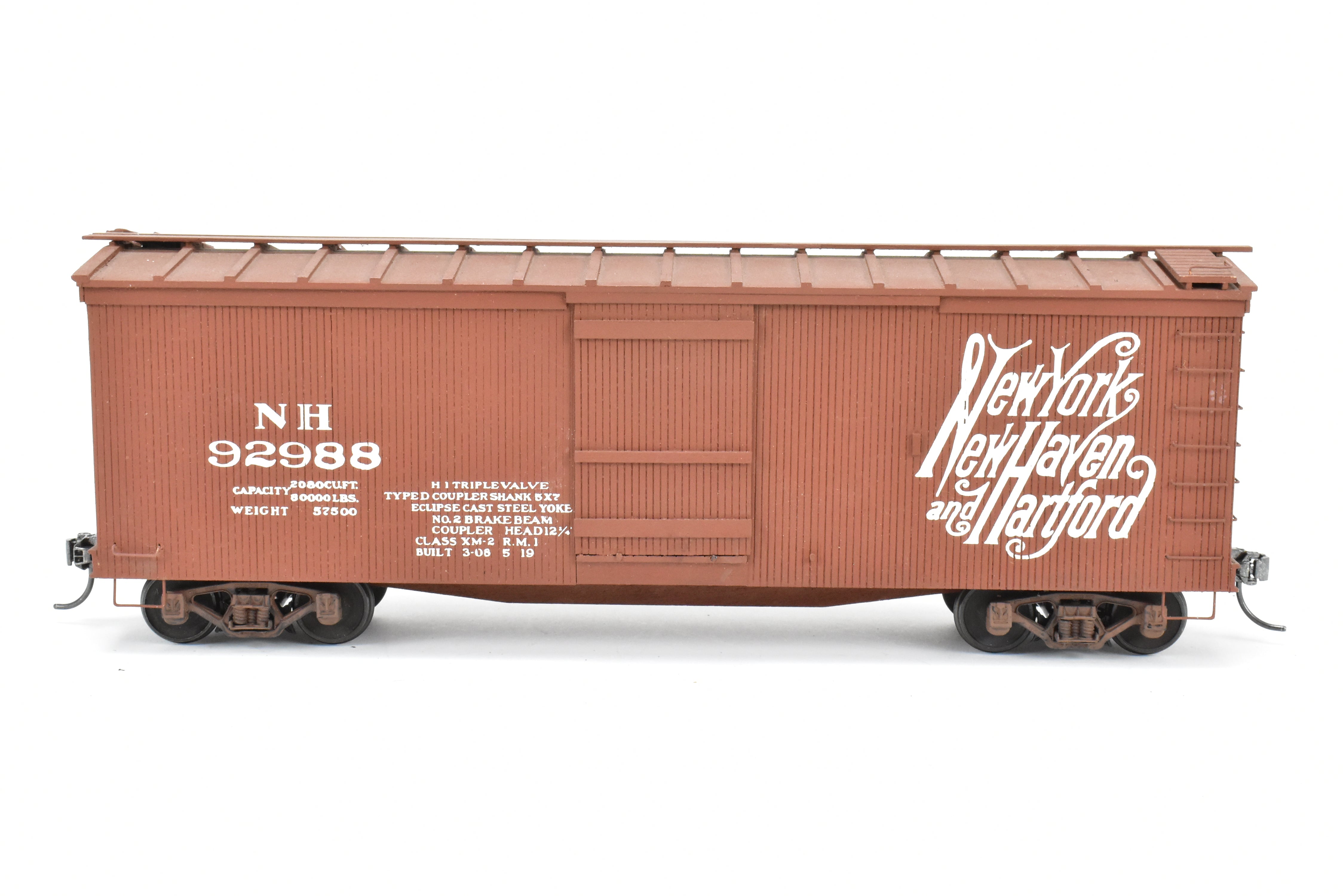 O Scale Metal and Wood Mainline Models New Haven 36-Foot Wood Boxcar with Custom Paint and Assembly