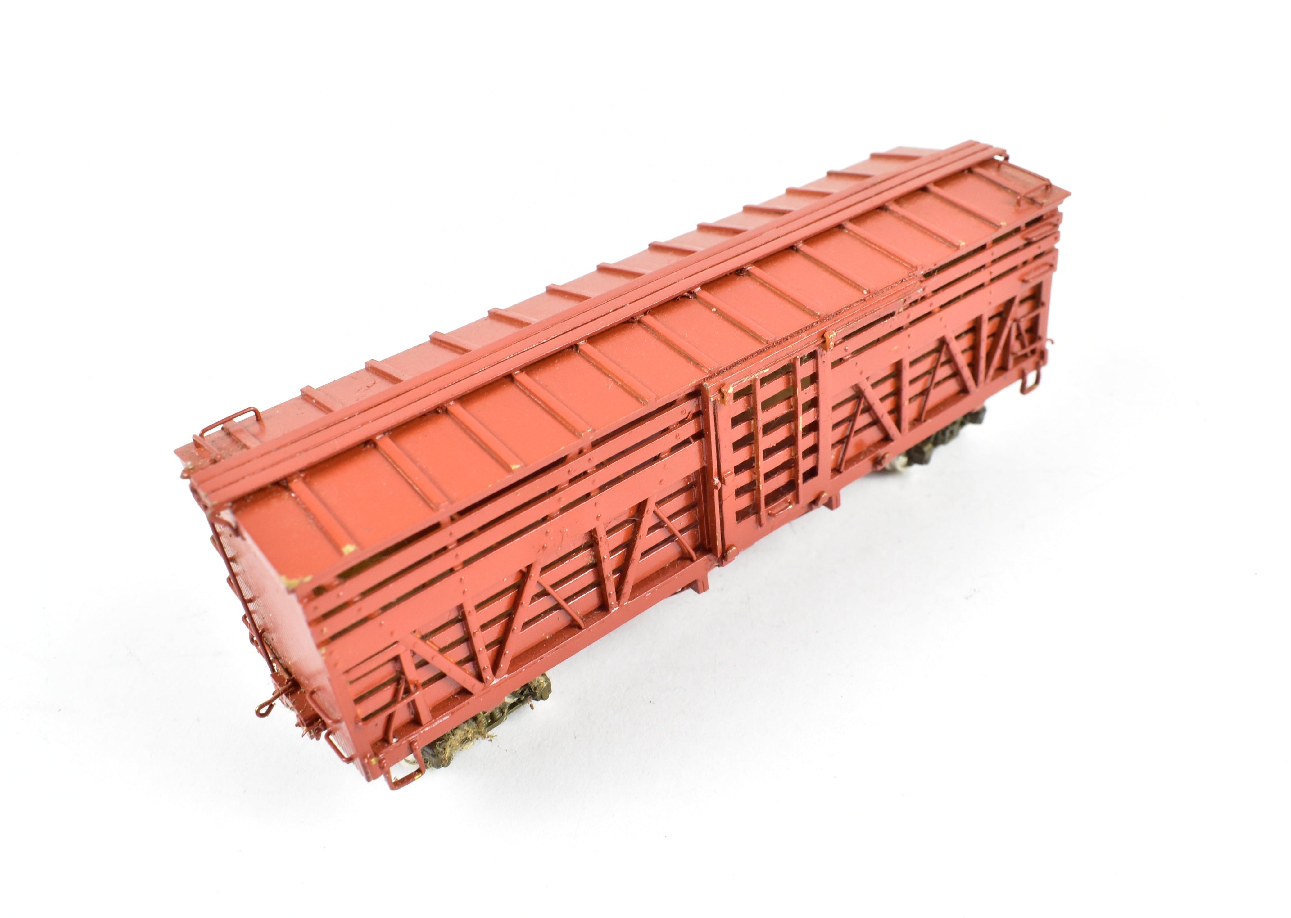 HOn3 Scale Brass Precision Model 30' Stock Car by Precision Scale Co. for Colorado and Southern (C&S) or Rio Grande Southern (RGS) Railroads, Sold As-Is
