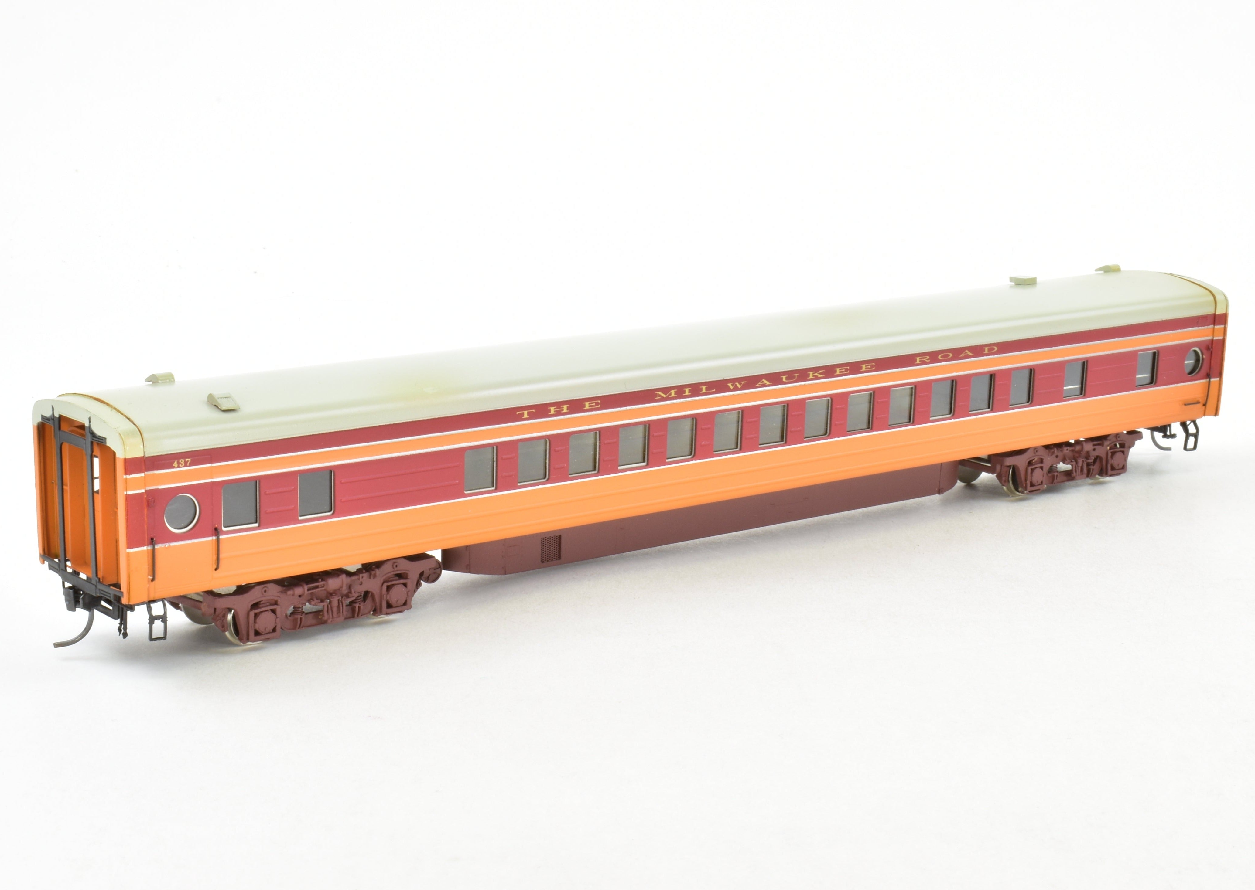 HO Scale Brass Model Train Set - Precision Scale Co. Milwaukee Road 1939 Hiawatha 9 - Car Factory - Painted Set