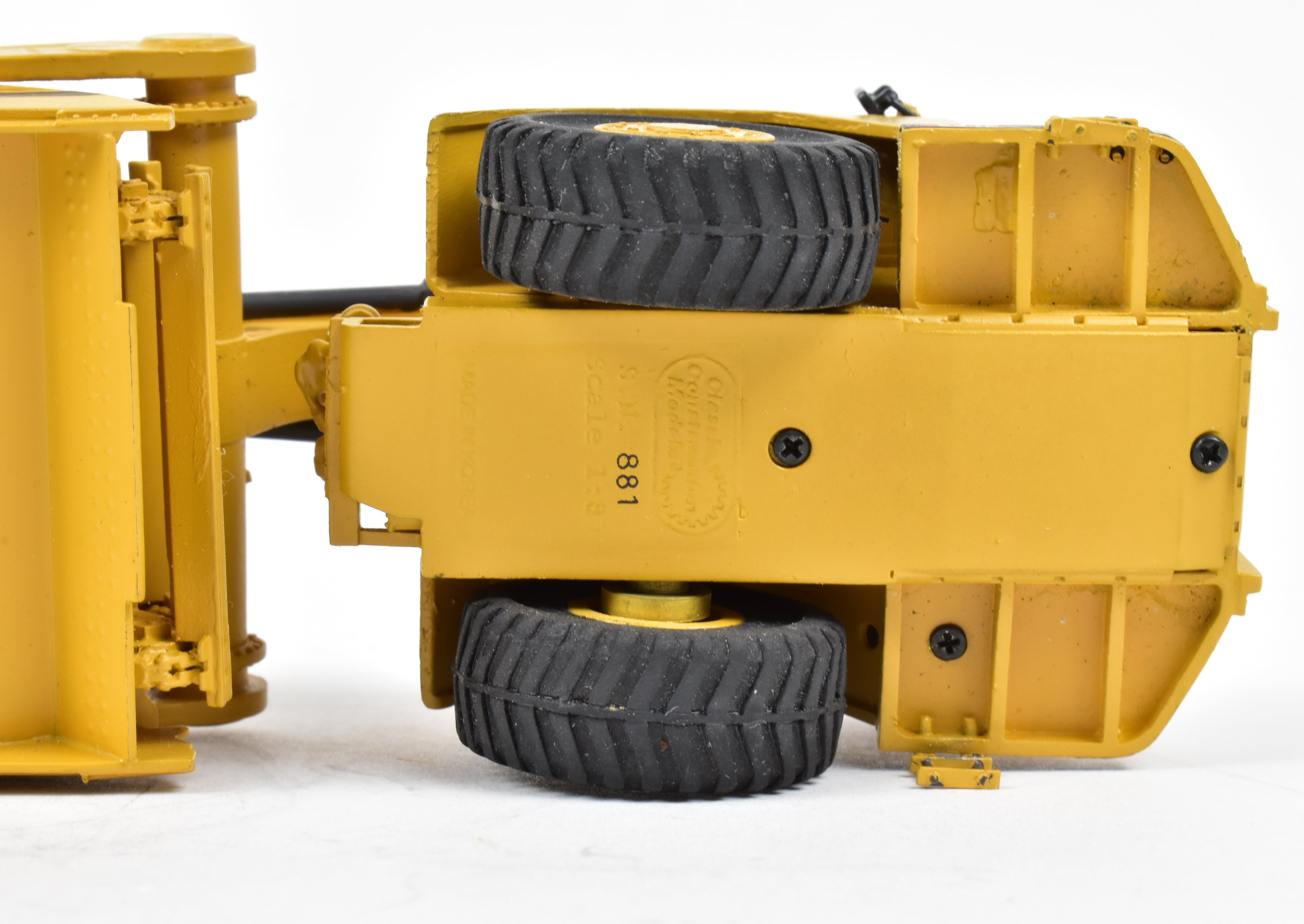 High - Quality HO Scale Brass Construction Model - Factory - Painted Yellow Caterpillar 633E Scraper by CCM Models