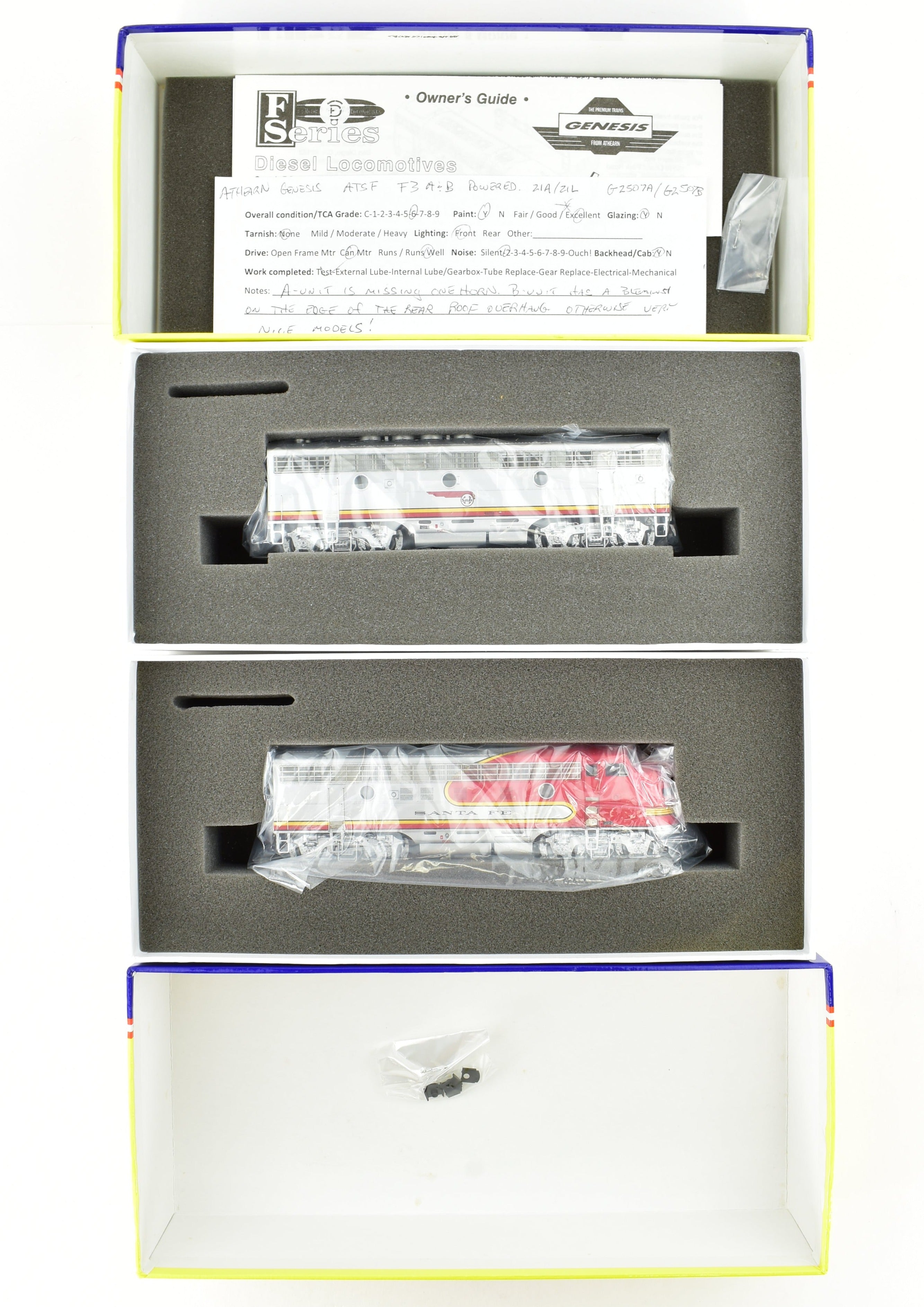 HO Scale Athearn Genesis American Steamship Freight - Santa Fe EMD F3A and F3B Locomotive Set Number 21L and 21A for Model Railroading Enthusiasts
