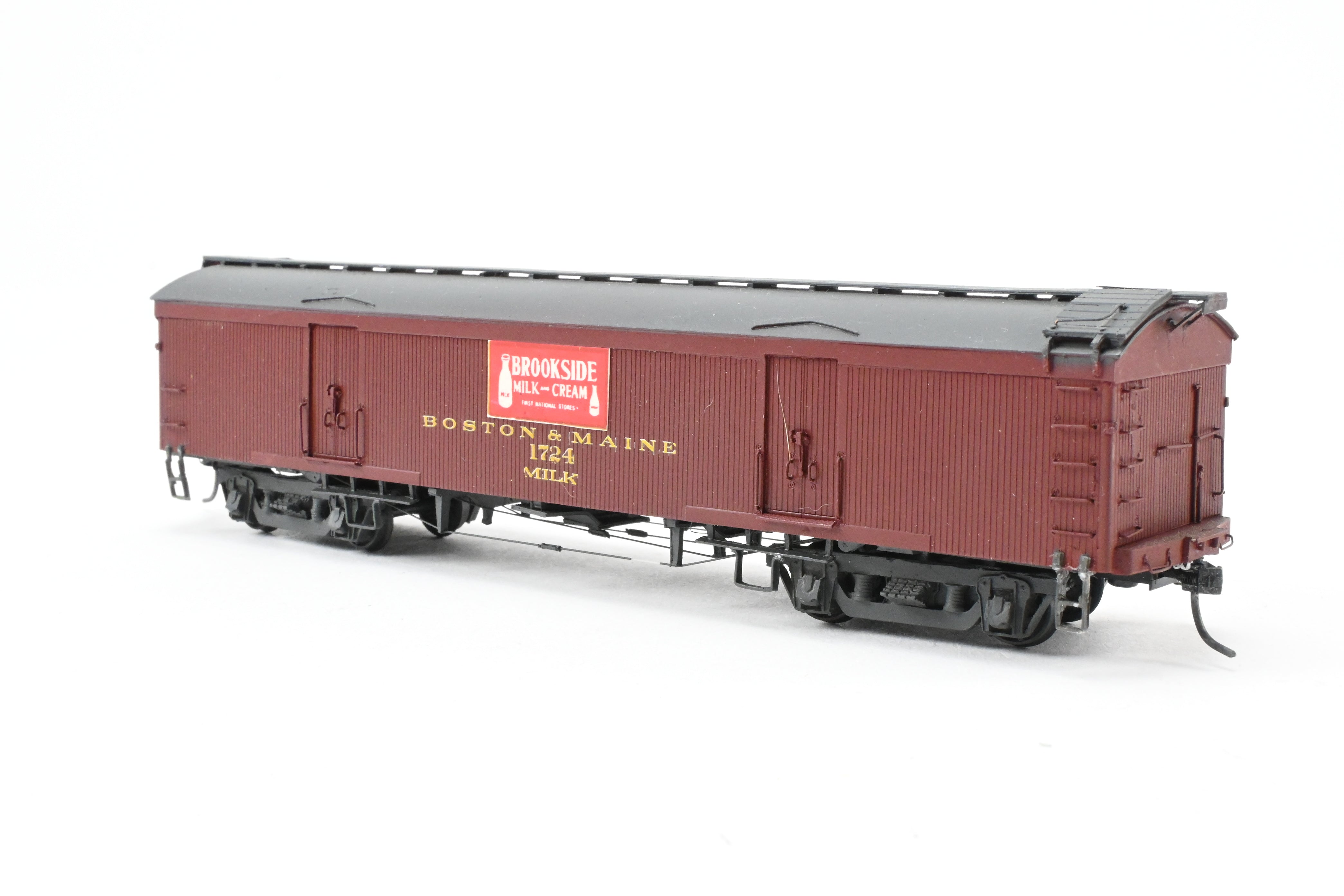 HO Resin Custom-Built & Painted Boston & Maine 50’ Wood Milk Car No. 1724