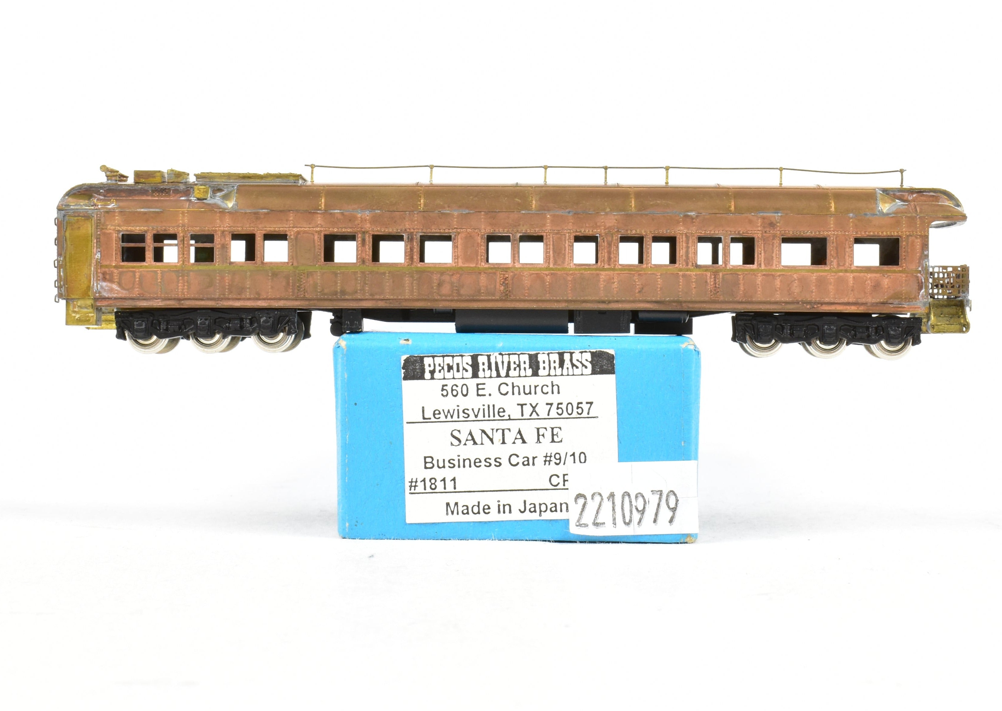 N Scale Brass ATSF - Santa Fe Heavyweight Business Car #9/10, AS-IS Condition