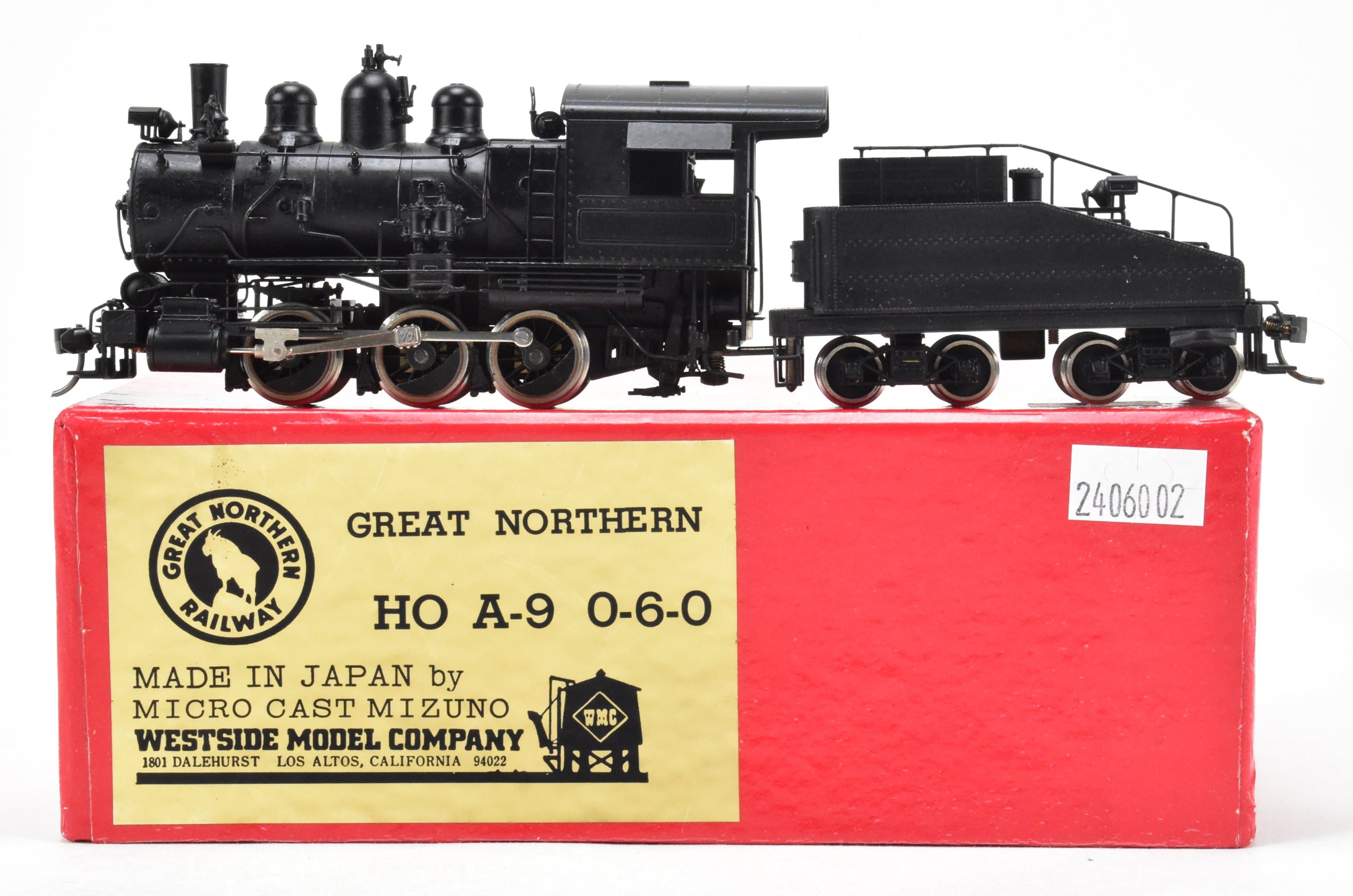 HO Scale Brass Great Northern 0-6-0 A-9 Steam Locomotive, Custom Painted, No Lettering