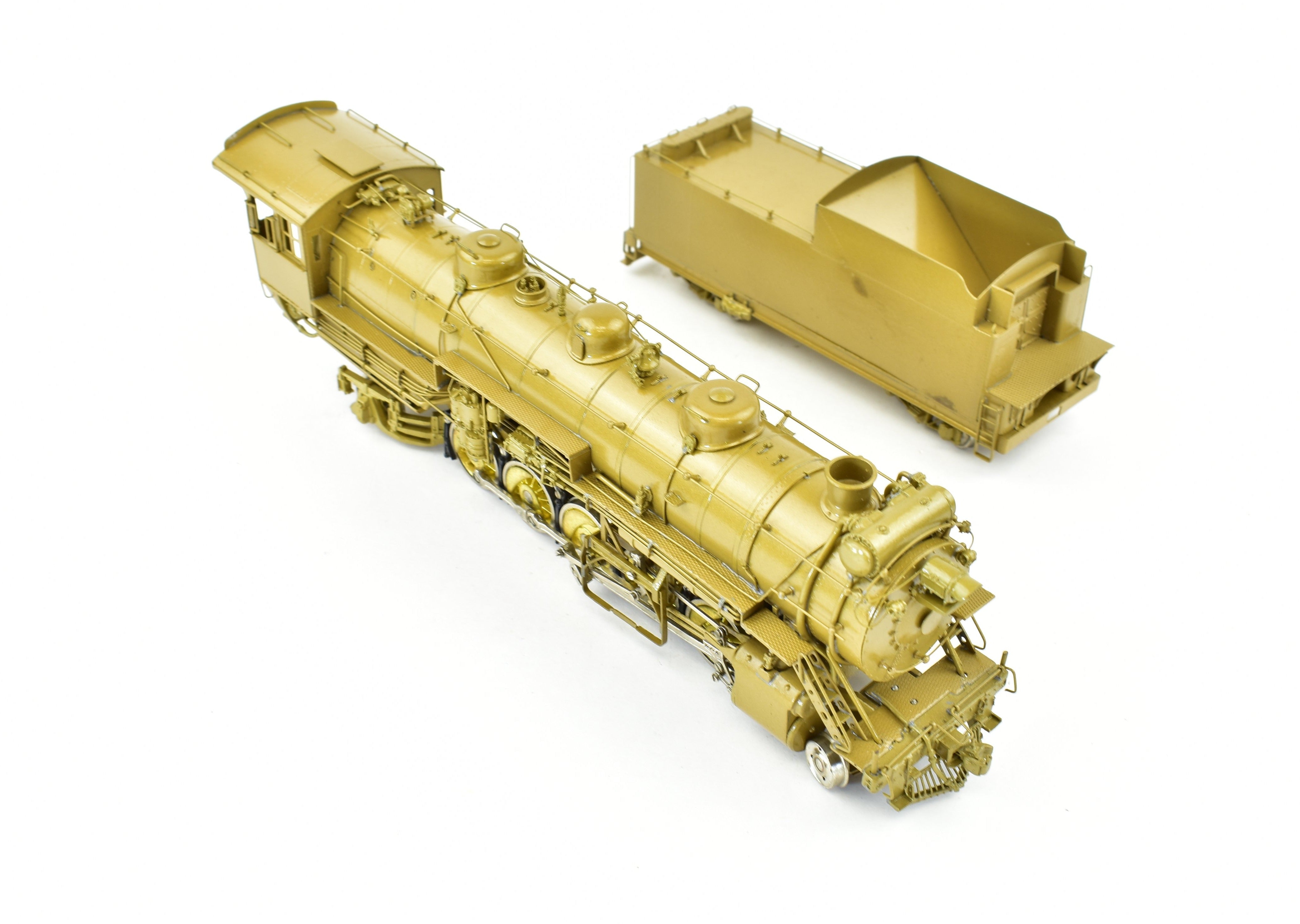 HO Scale Brass Model Train - Overland Models CB&Q - Burlington Route M-2a 2-10-2 Steam Locomotive with Elesco Feedwater Heater