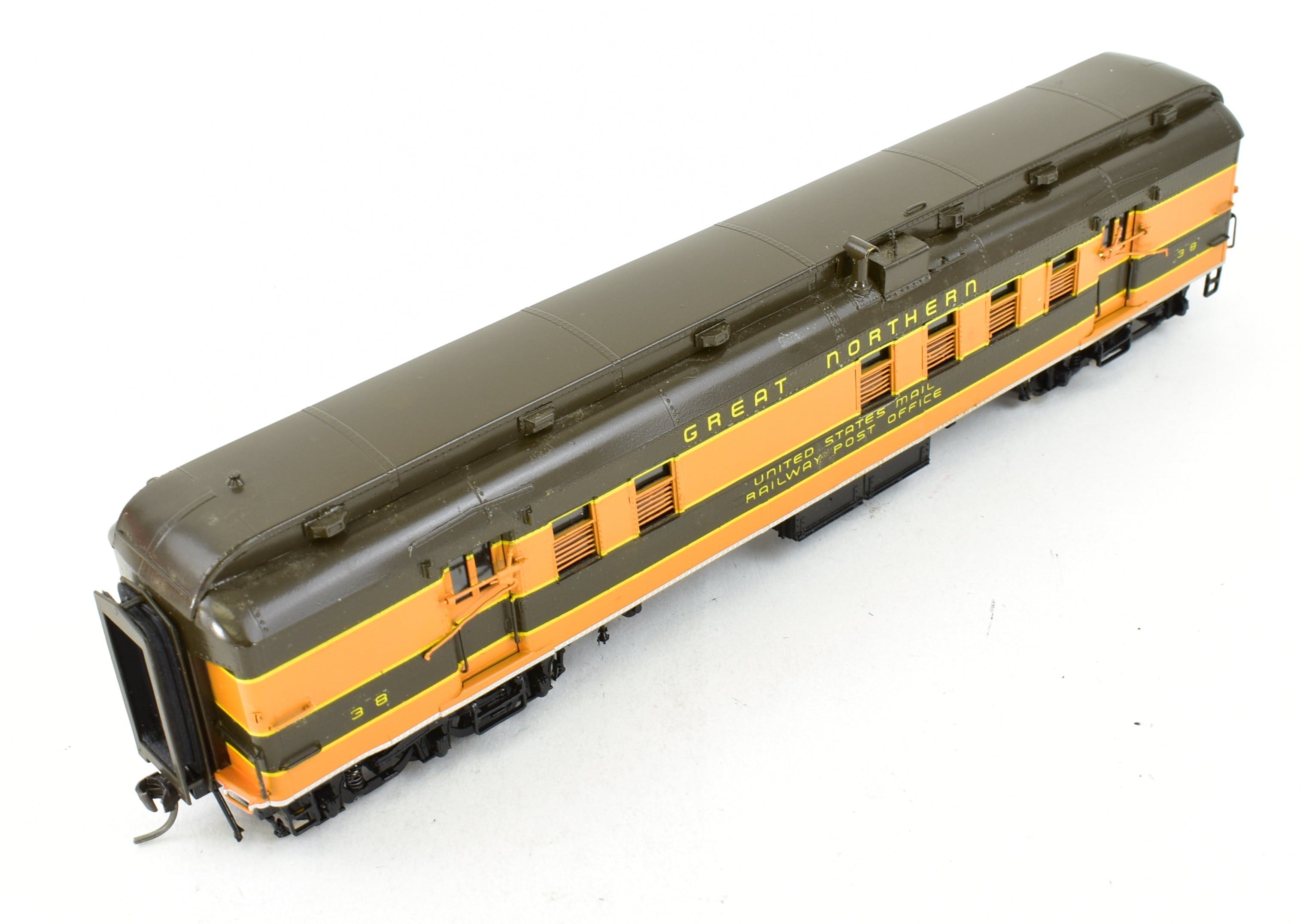 HO Scale Brass Precision Scale Co. (PSC) Custom Painted Great Northern Heavyweight Full Railway Post Office Model Train Car