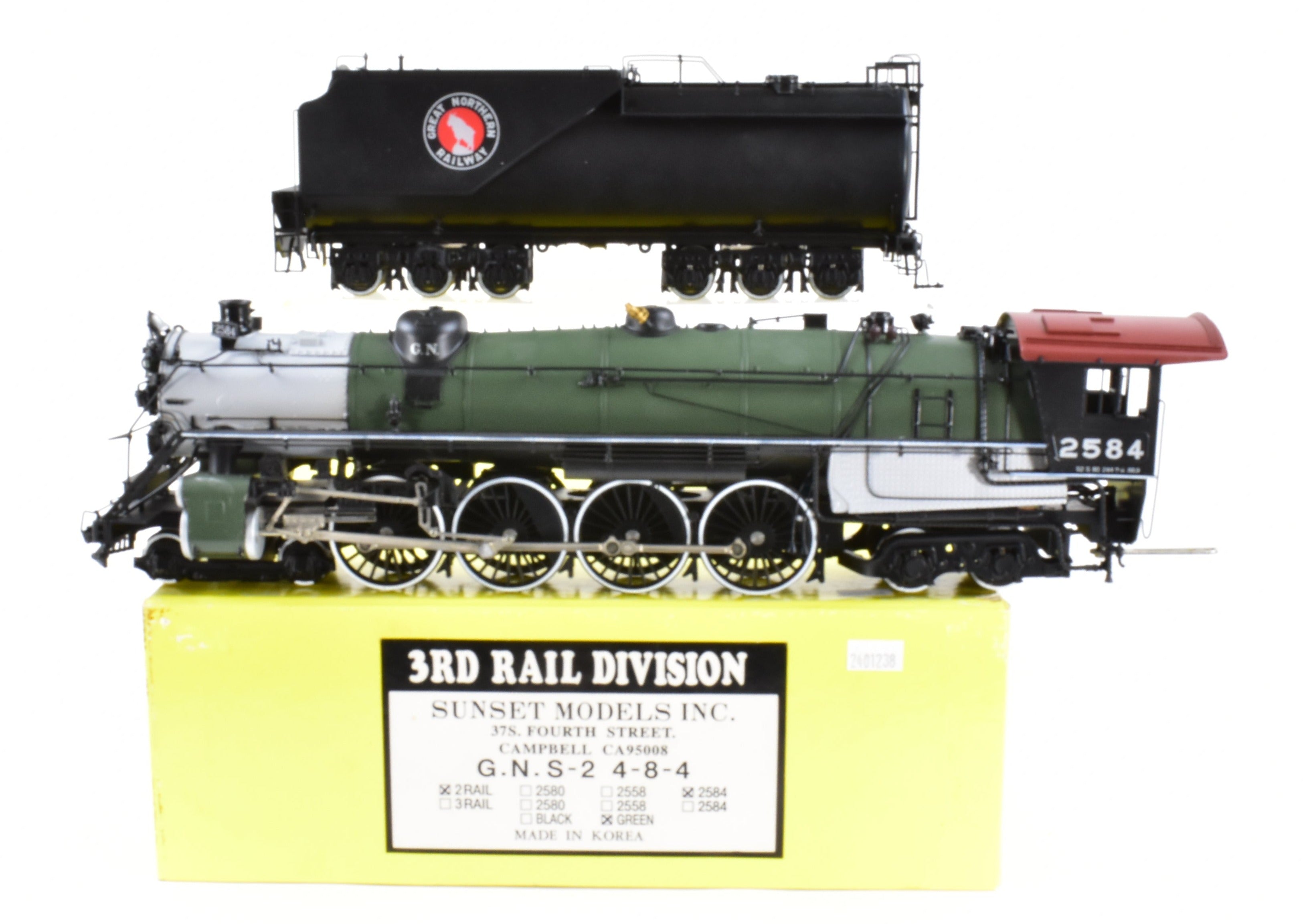 O Scale Brass Sunset Models GN Great Northern S - 2 Class 4 - 8 - 4 Factory - Painted No. 2584