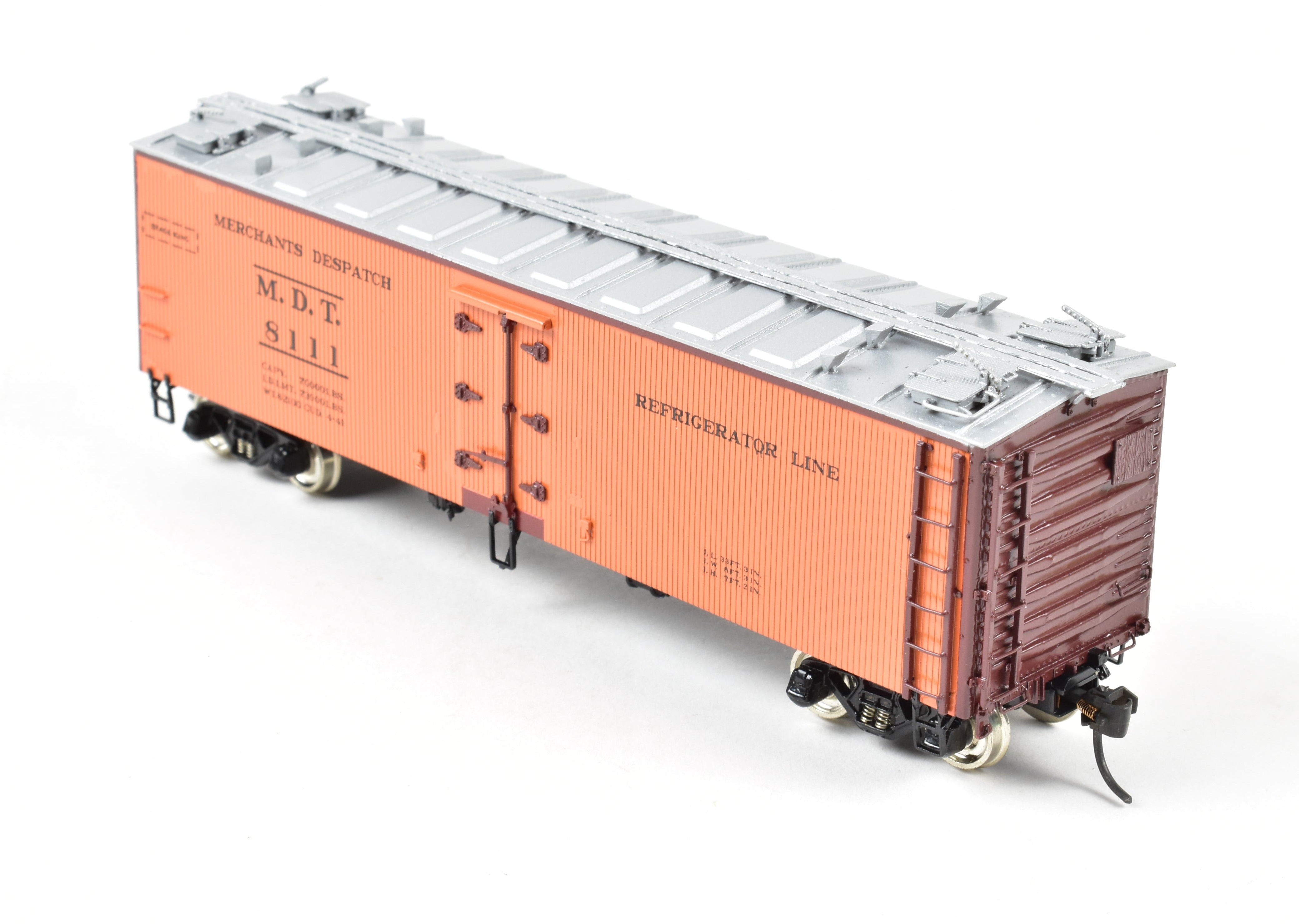 HO Scale Brass Merchants Despatch Composite Refrigerator Car Model by Overland Models, Inc. (OMI) with Various Road Designs and Part Number OMI - 3249.1