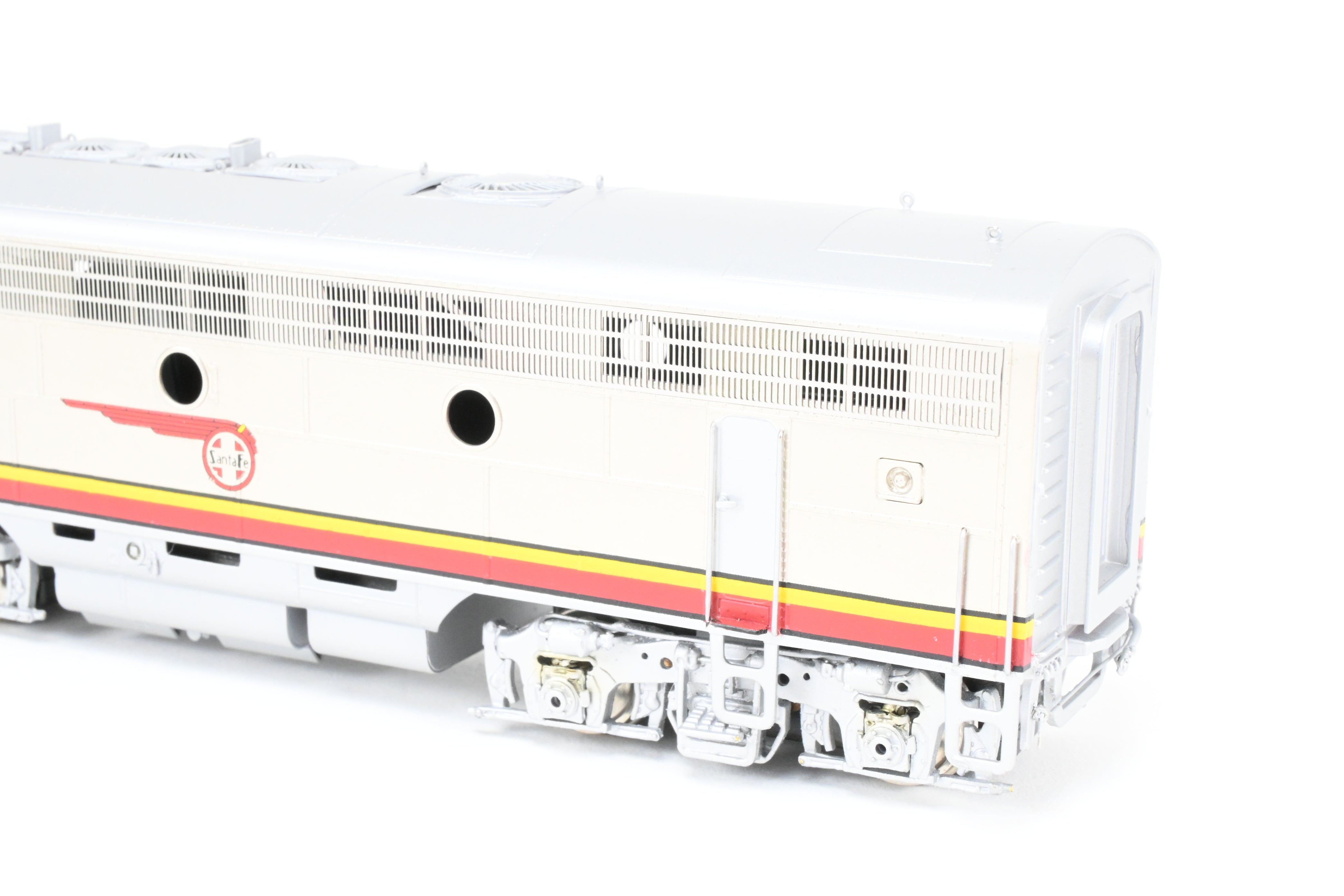 HO Scale Brass Model Train Oriental Limited ATSF - Santa Fe EMD F7 Phase II 1500 HP A/B/B/A Set with Factory Plated and Painted Finish