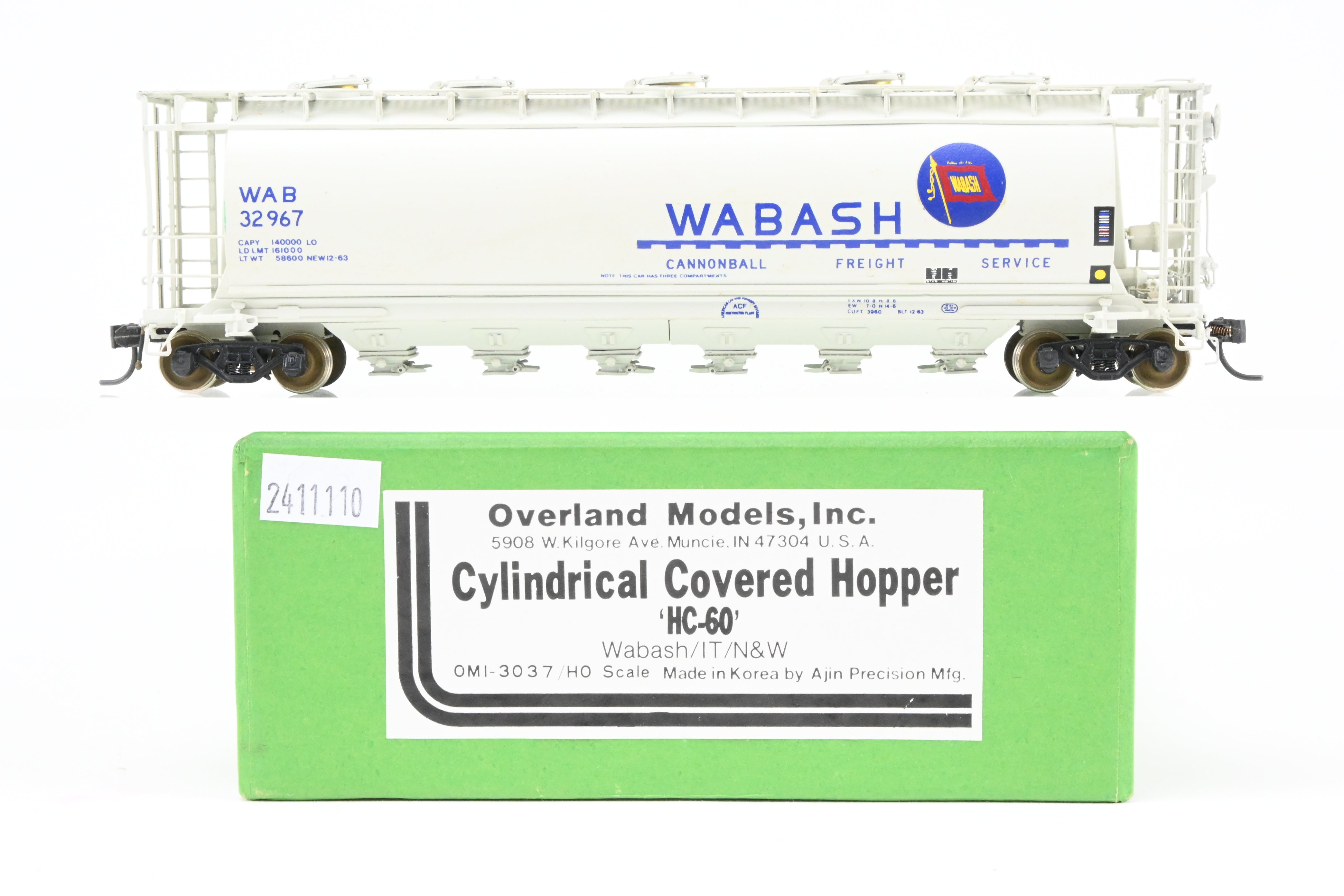 OMI Overland Models' Wabash HC - 60 Custom - Painted Cylindrical Covered Hopper #32967