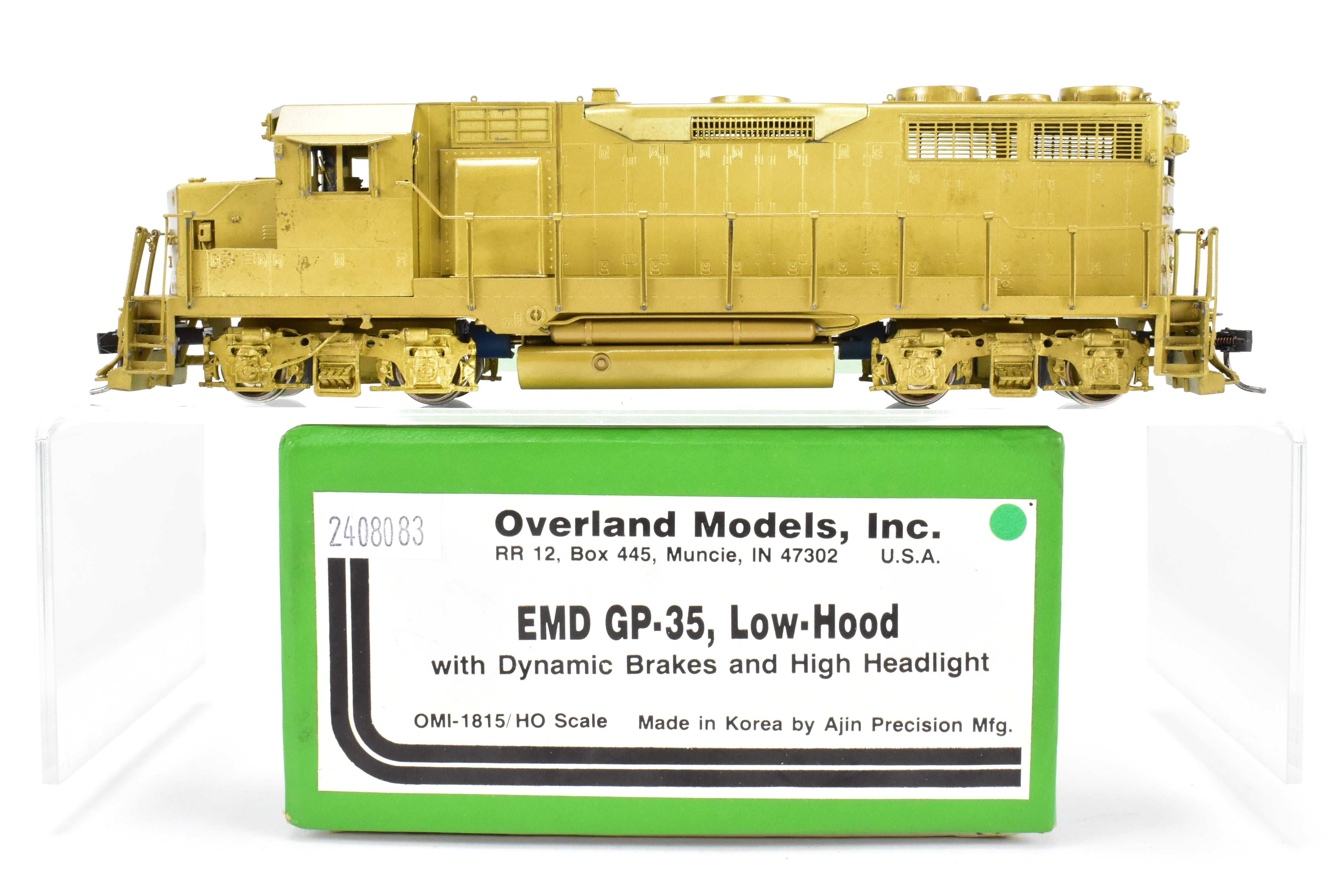 HO Scale Brass Model Train - Overland Models Inc. EMD GP35 Locomotives with Dynamic Brakes and High Headlight for Various Railroad Lines