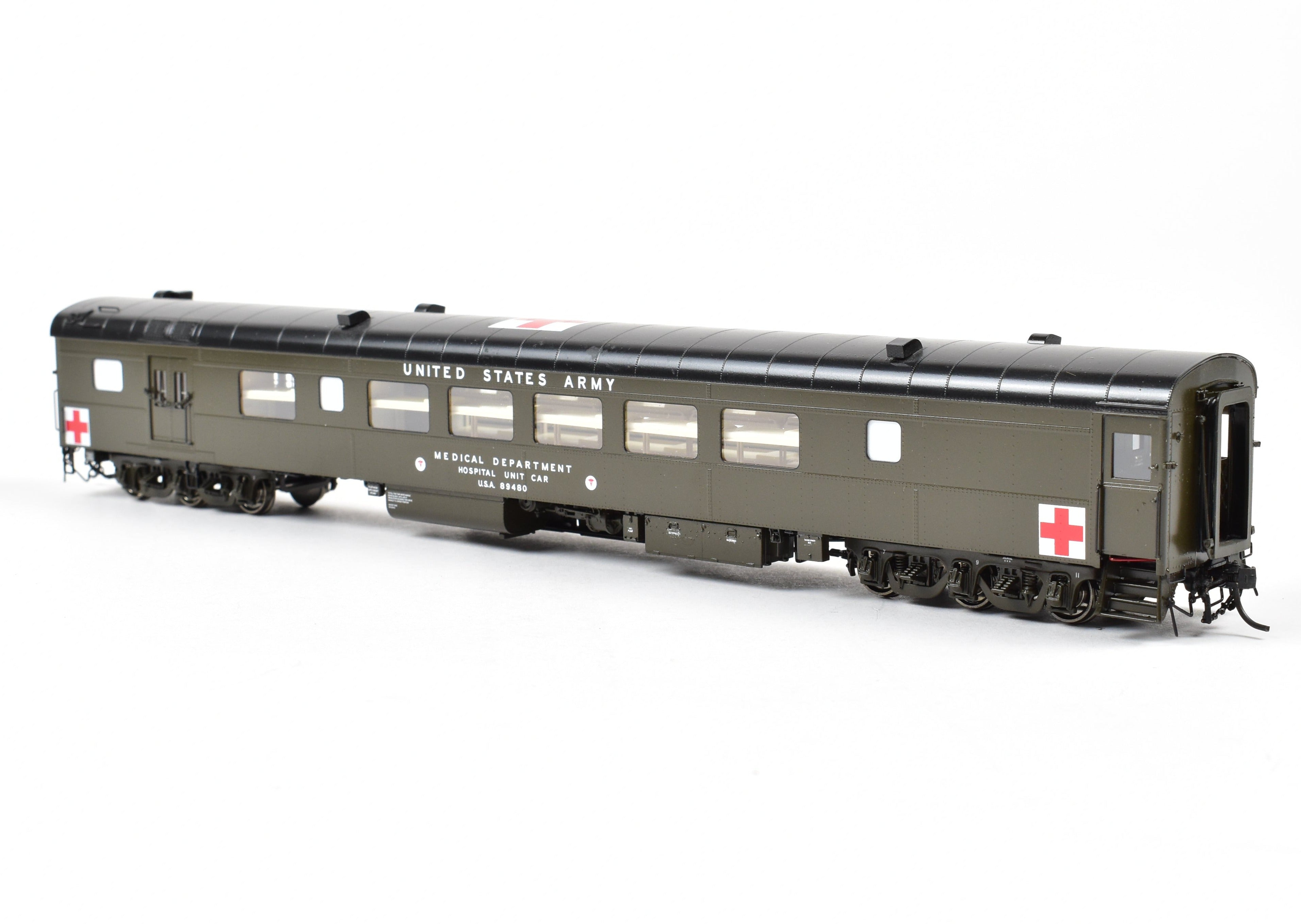 HO Scale Brass Consignment OMI - Overland Models, Inc. USAX - US Army Hospital Car for Freight/Passenger Use