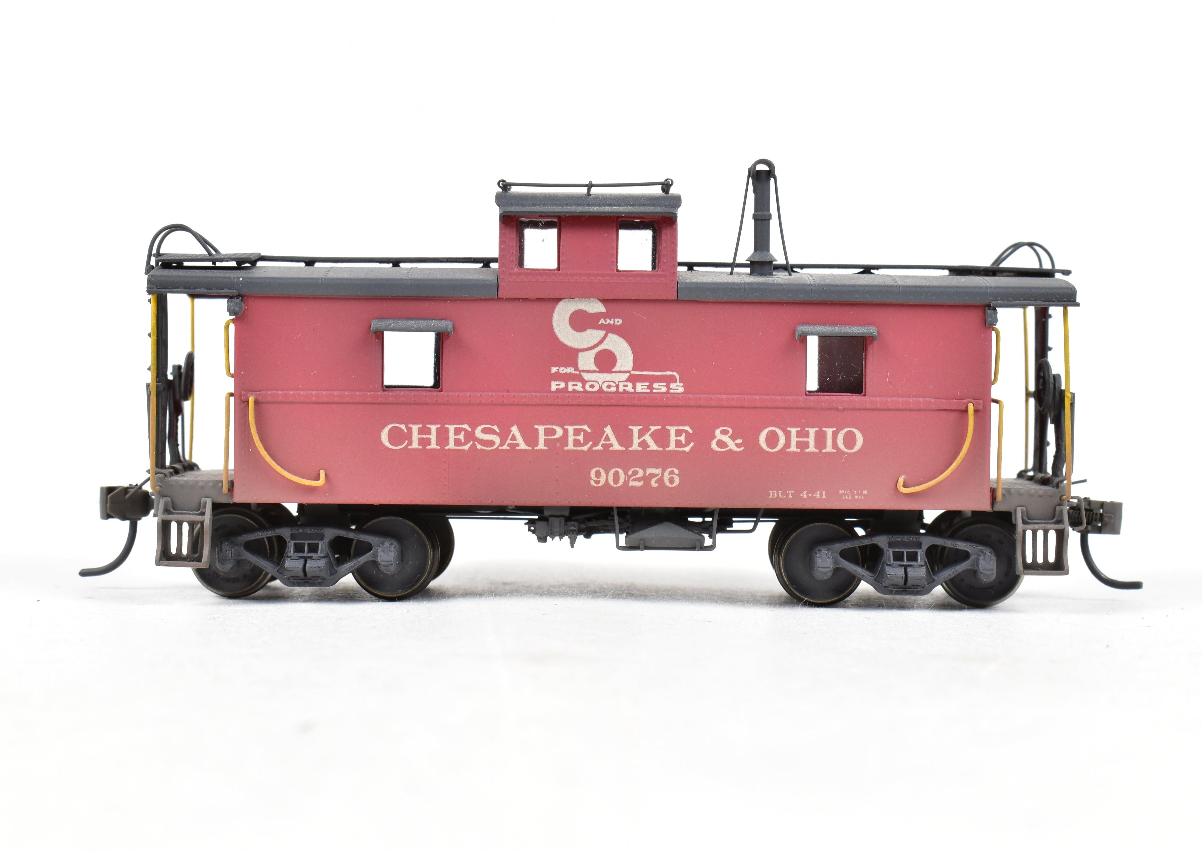 HO Brass OMI C&O Steel Caboose #90276 with Custom Paint & Weathering