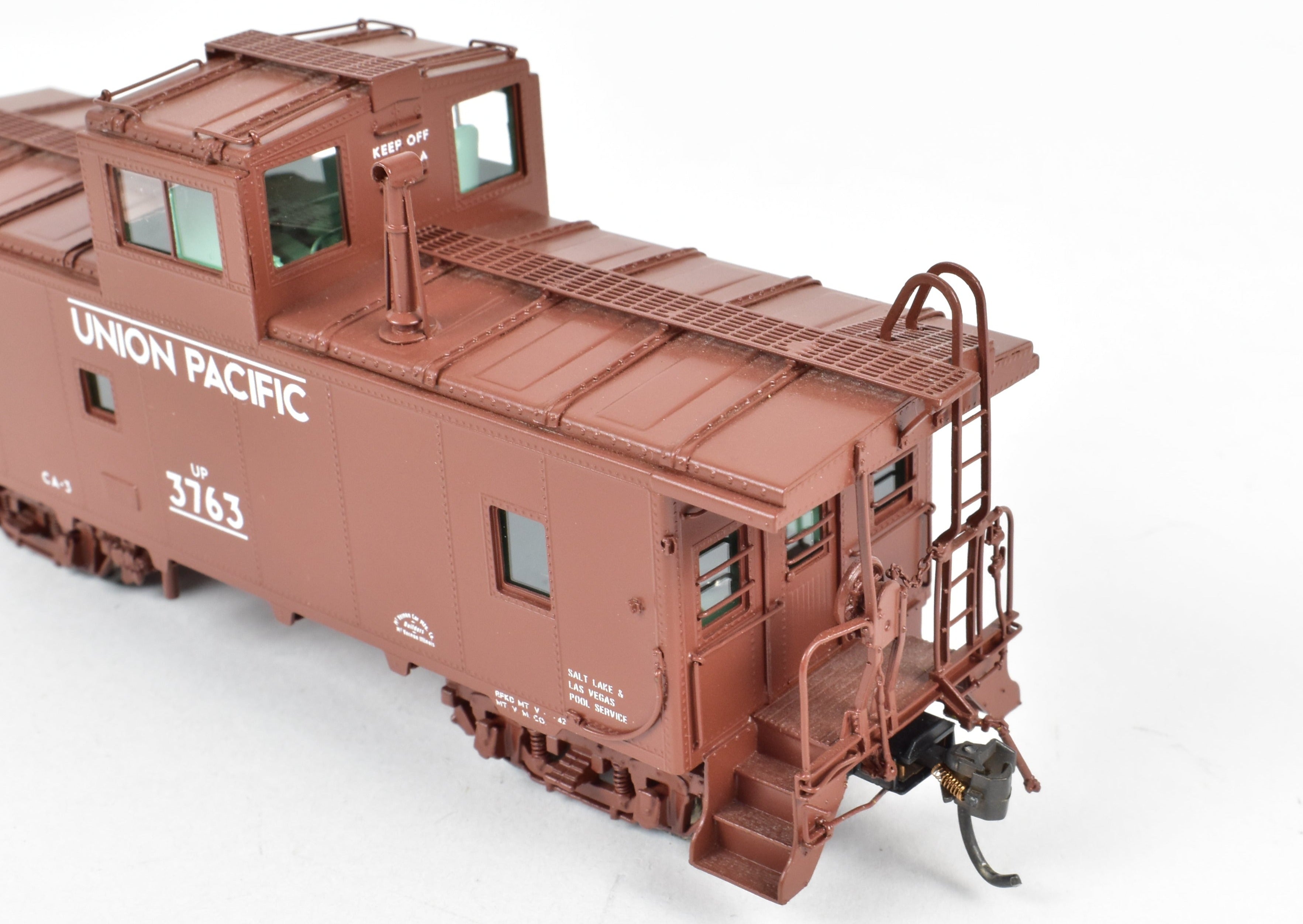 HO Scale Brass Union Pacific CA - 3 Caboose Model by Overland Models, Inc. (OMI), 2000 Run, Freight Car Red with Original White Lettering, FP No. 3763