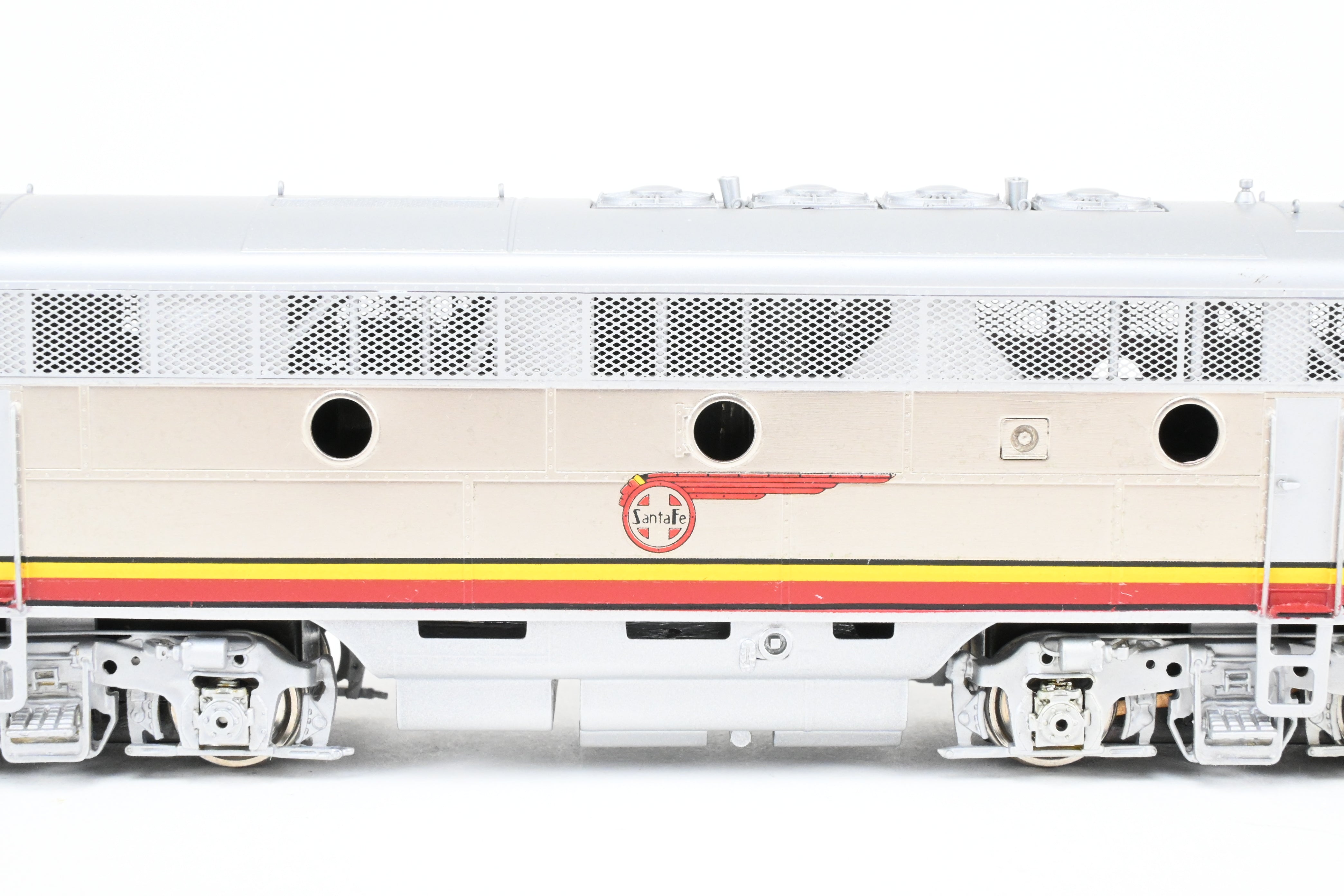 High - Quality HO Scale Brass Oriental Limited ATSF - Santa Fe EMD F3 Phase II/III 1500 HP A/B/B/A Set with Factory - Applied Plating and Painting for Model Train Enthusiasts