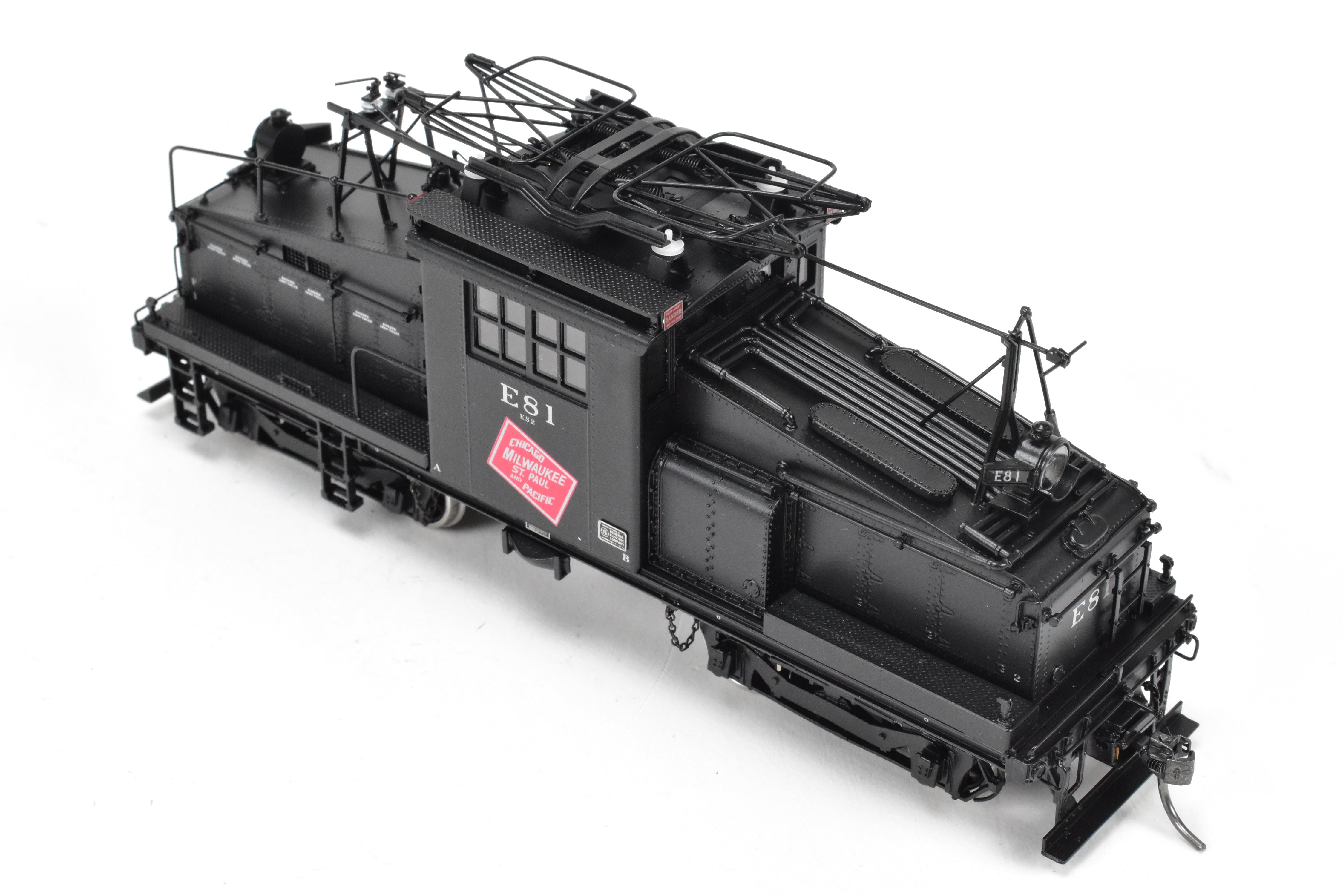 HO Scale Brass Model Train - Overland Models Inc. Milwaukee Road ES - 2 Electric Switcher F/P in Black Color, DCC Ready with New NWSL Gears, Numbered #E81