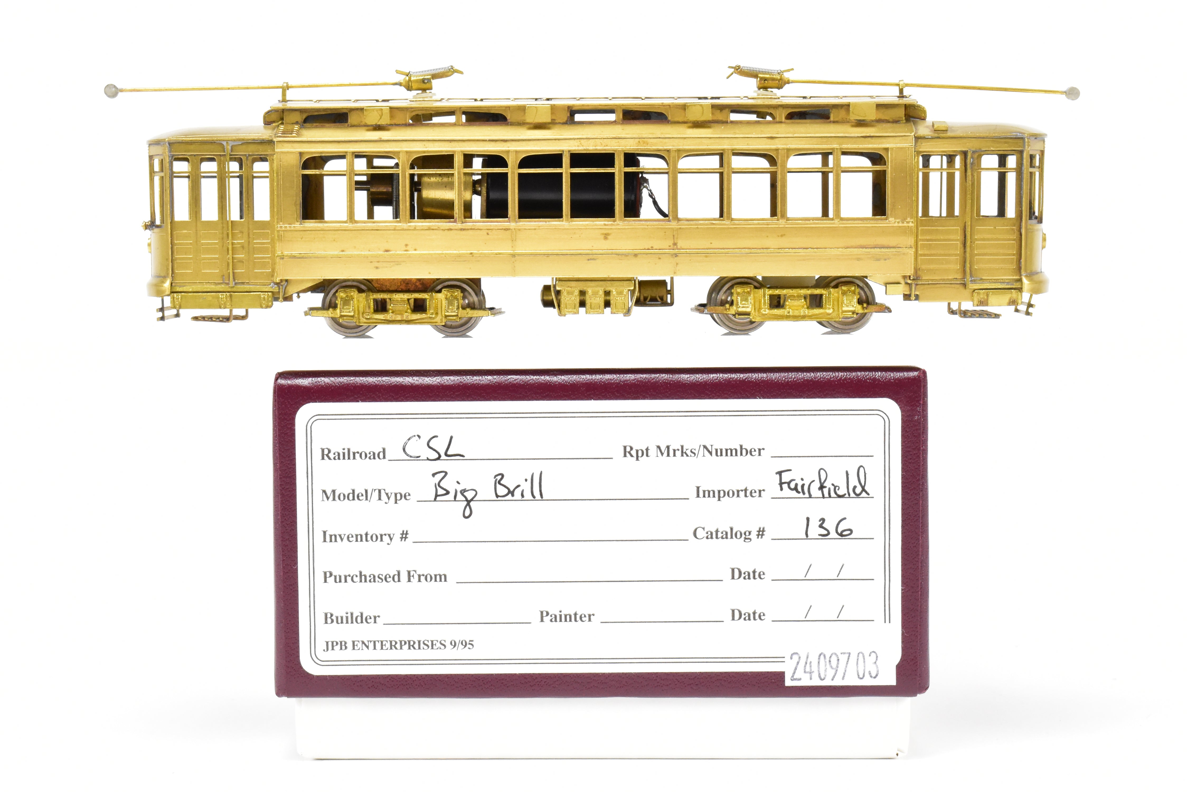 High - Quality HO Scale Brass Chicago Surface Lines Short Brill Car Model 347 CSL by Fairfield Models in Brand - New REBOXX Box with Mislabel