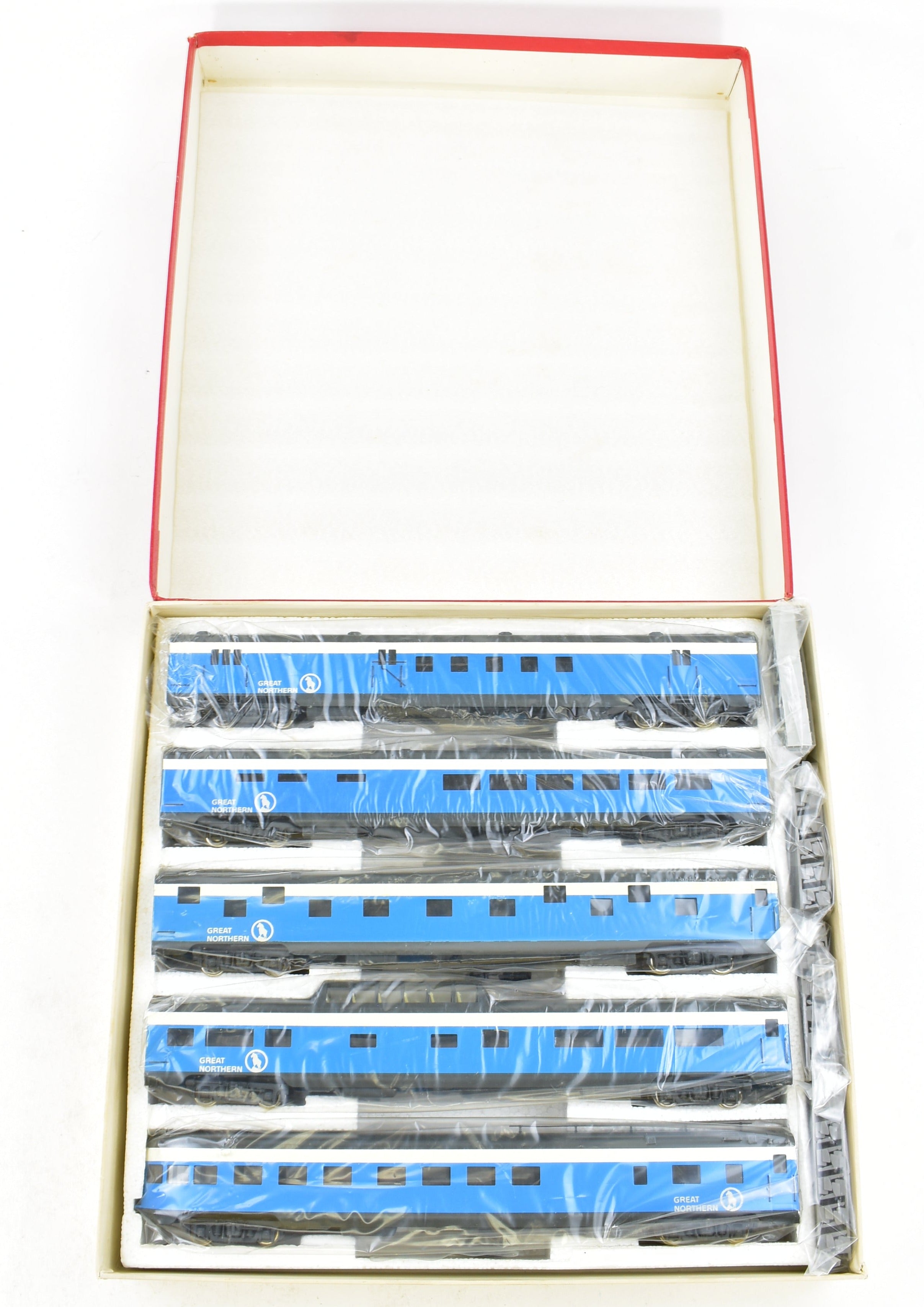HO Scale Brass Great Northern 5-Car Big Sky Blue Passenger Set by Westside