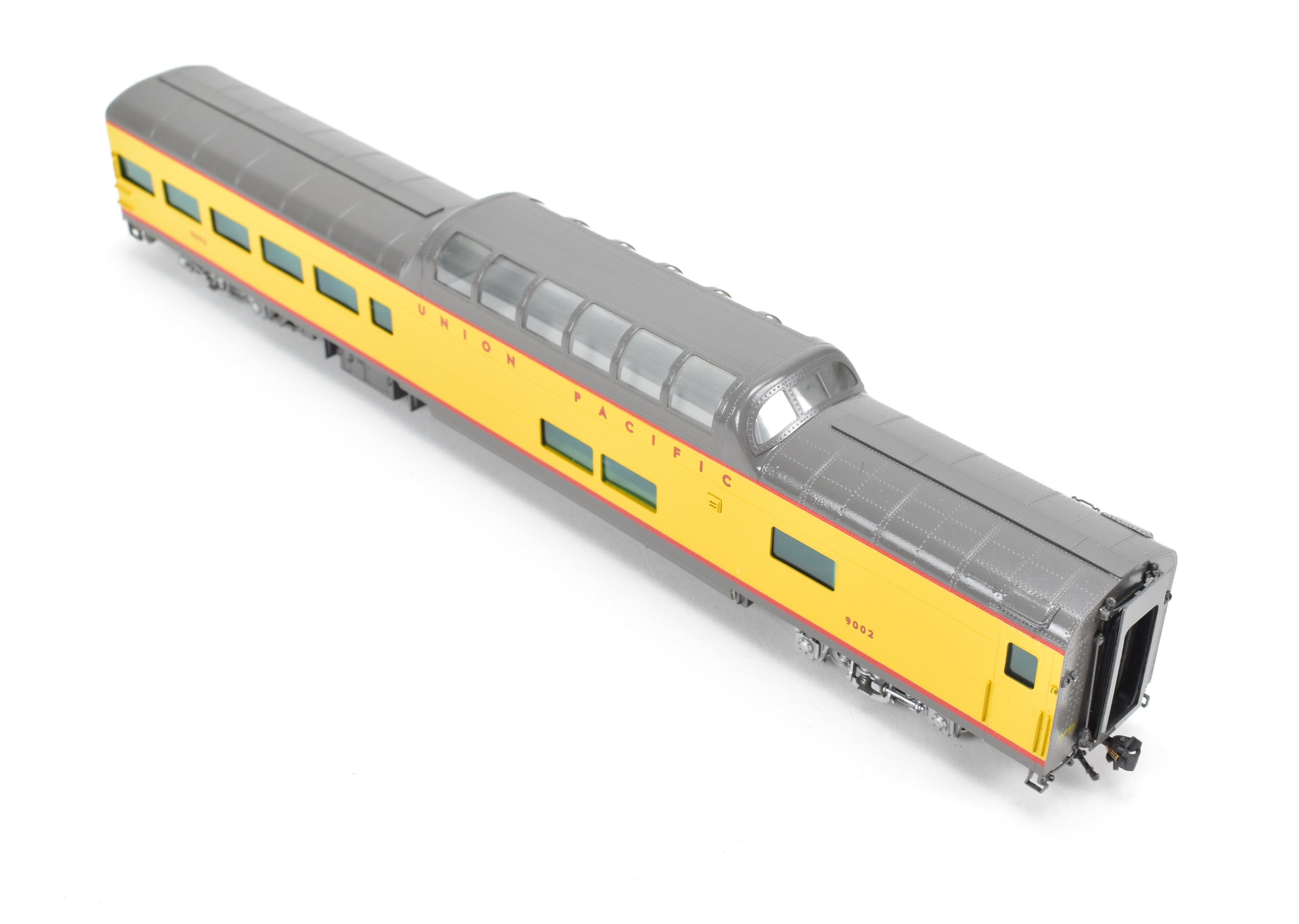 HO Scale Brass Model - Wasatch Model Co. Union Pacific ACF 1955 9000 Series Dome Lounge Observation Car Modified for Mid - Train Service, Car Number #9002