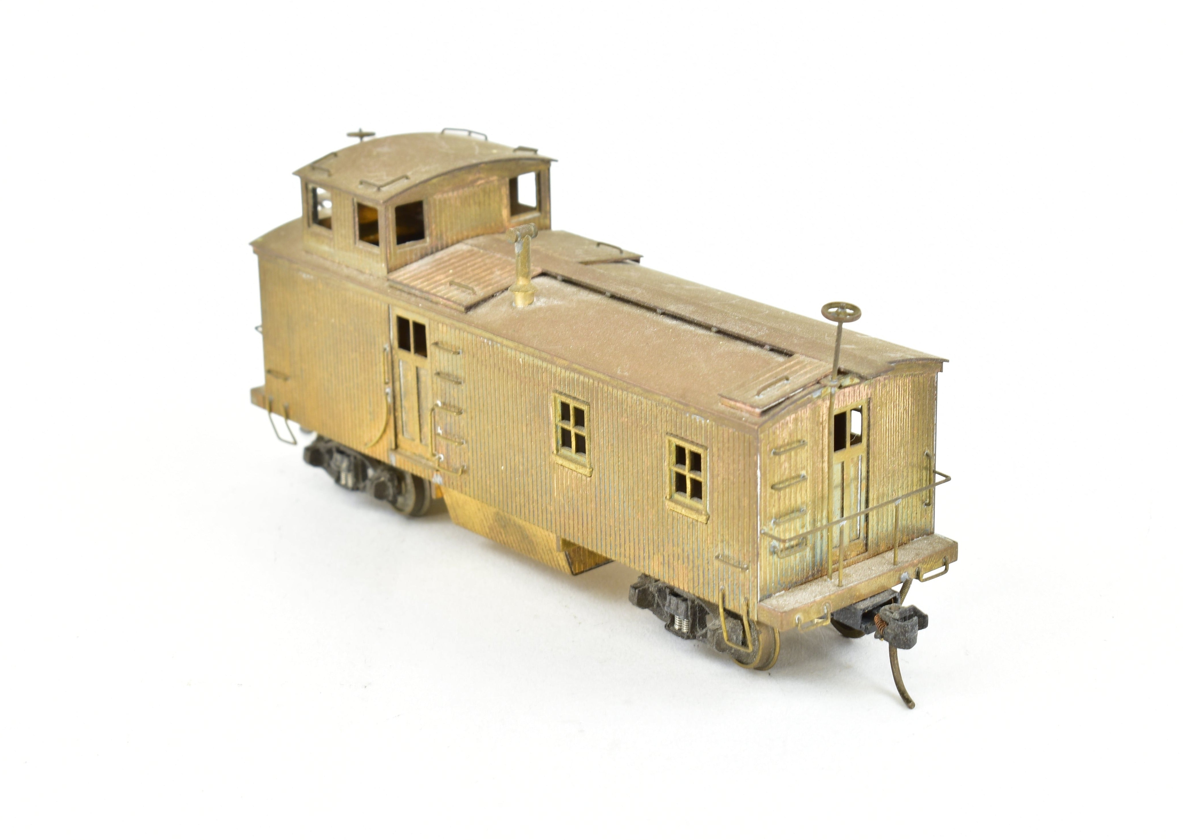 HO Scale Brass Model Trains by Trains, Inc. - ATSF Santa Fe Wood Blind End Caboose in AS-IS Condition