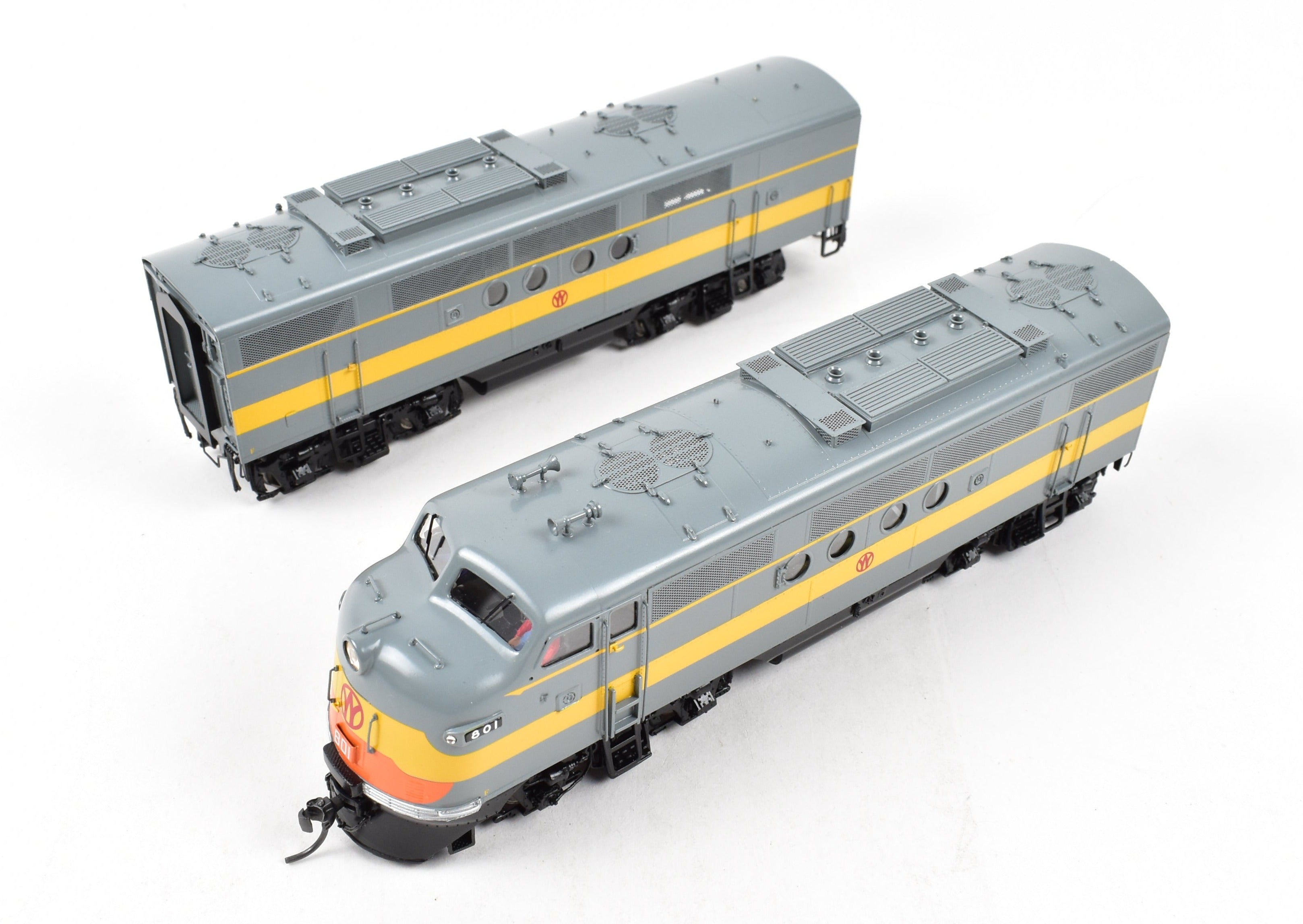 HO Scale Brass Model Train - Division Point NYO&W (New York, Ontario & Western) EMC FTA/B Set, Factory Painted, No. 801, Limited Edition