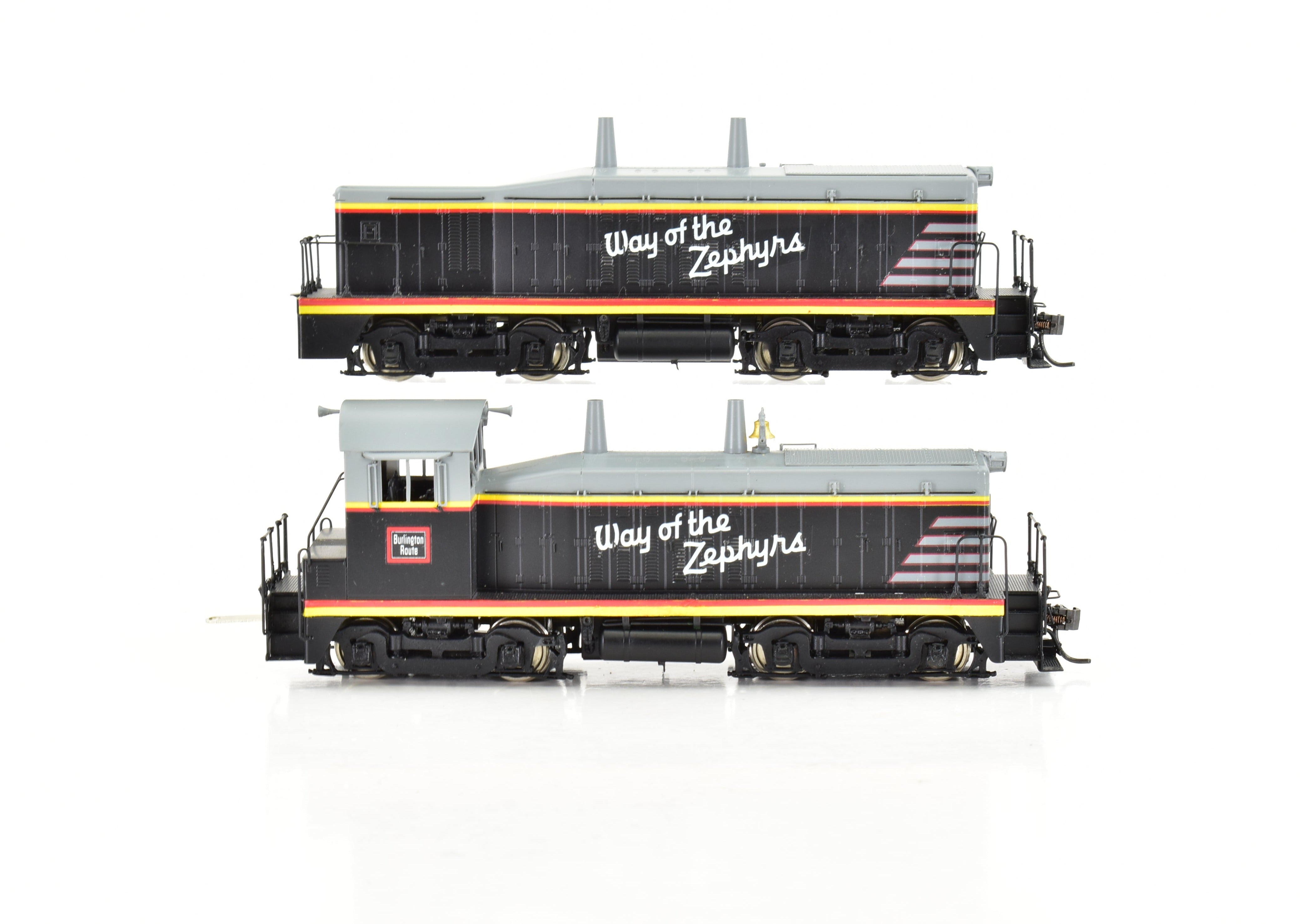 HO Scale Brass Oriental Limited CB&Q Burlington Route EMD TR-2 Cow and Calf Switcher Set