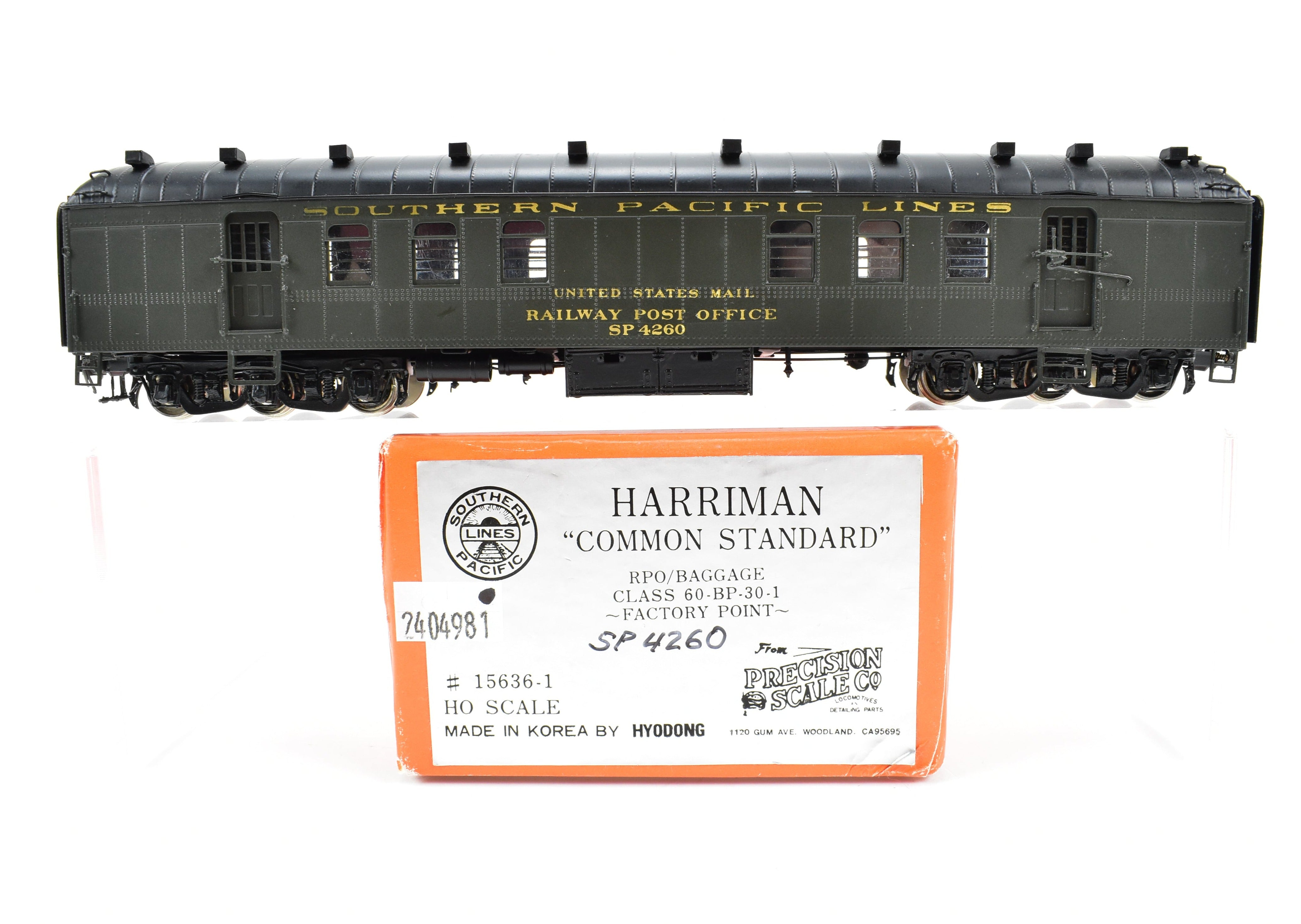 HO Brass Precision Scale Co. Southern Pacific 60-P-5 RPO Model with Incorrect Box